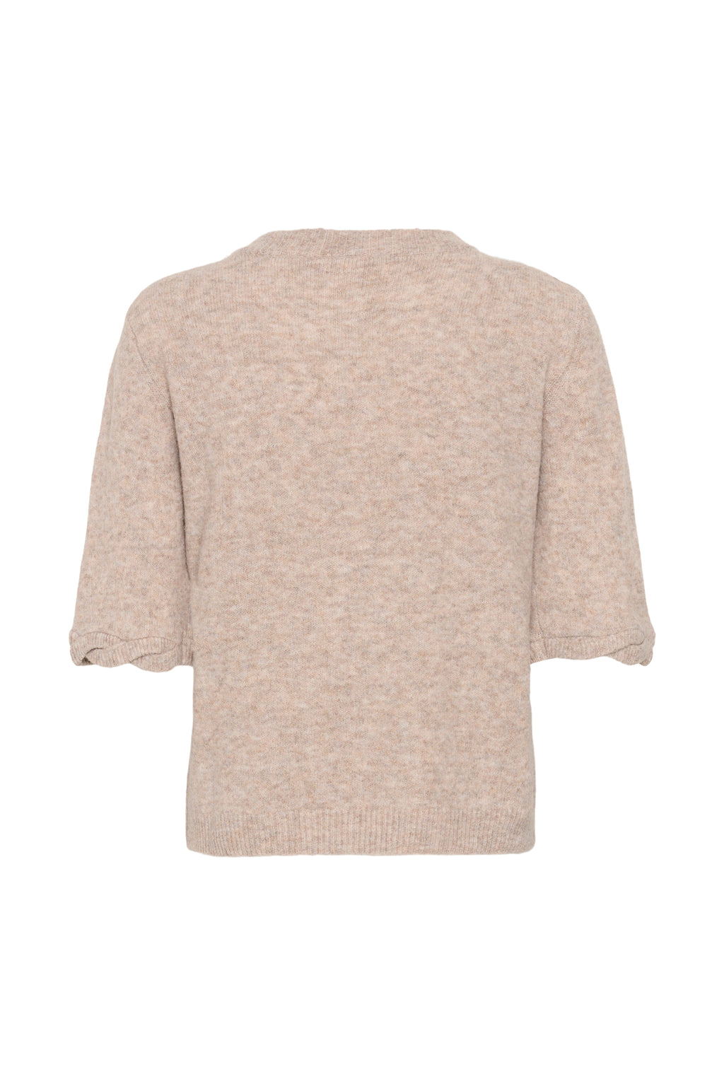 Cream 10615358 CRTrusty Knit Blouse Oat Melange