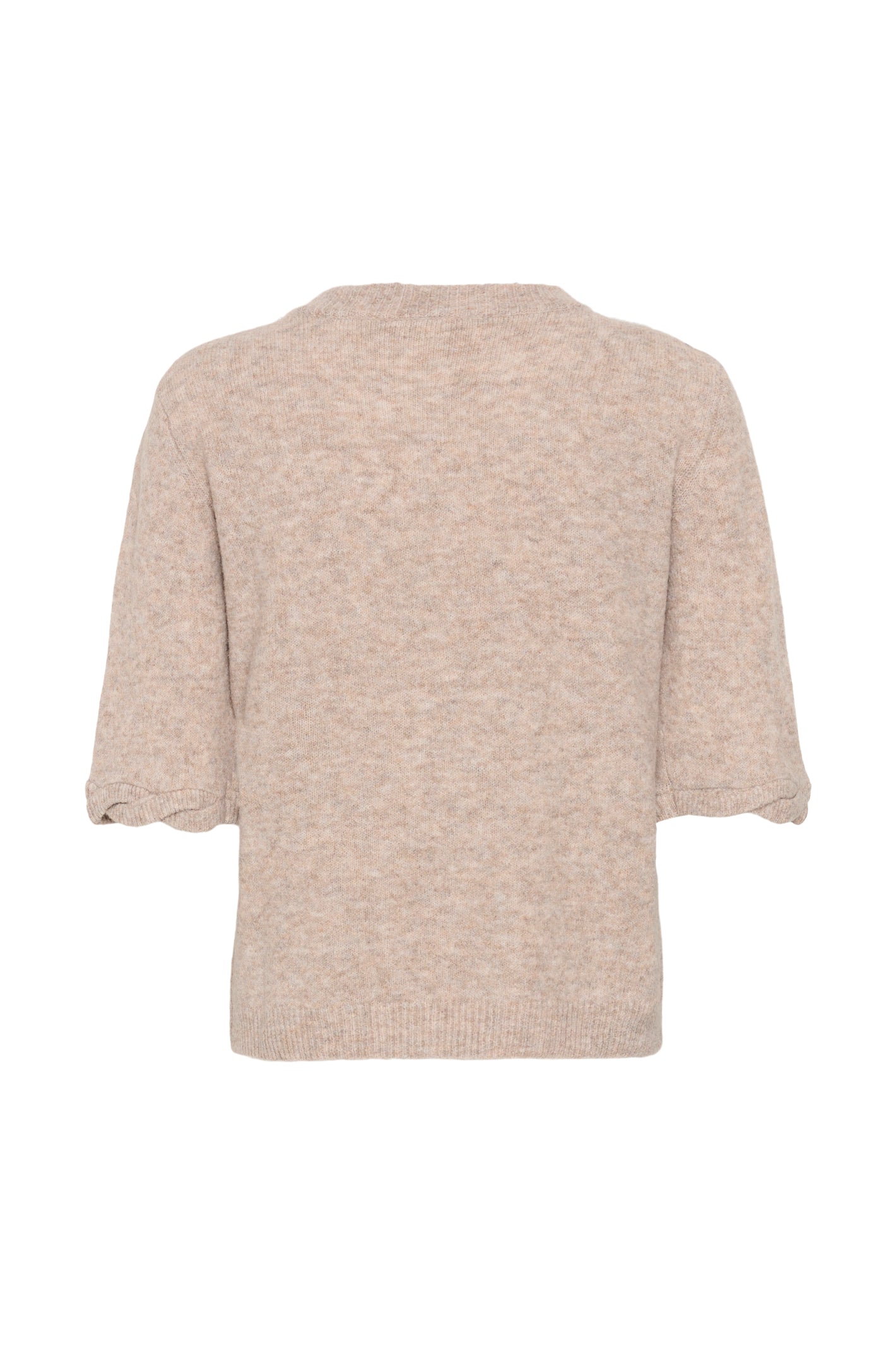 Cream 10615358 CRTrusty Knit Blouse Oat Melange