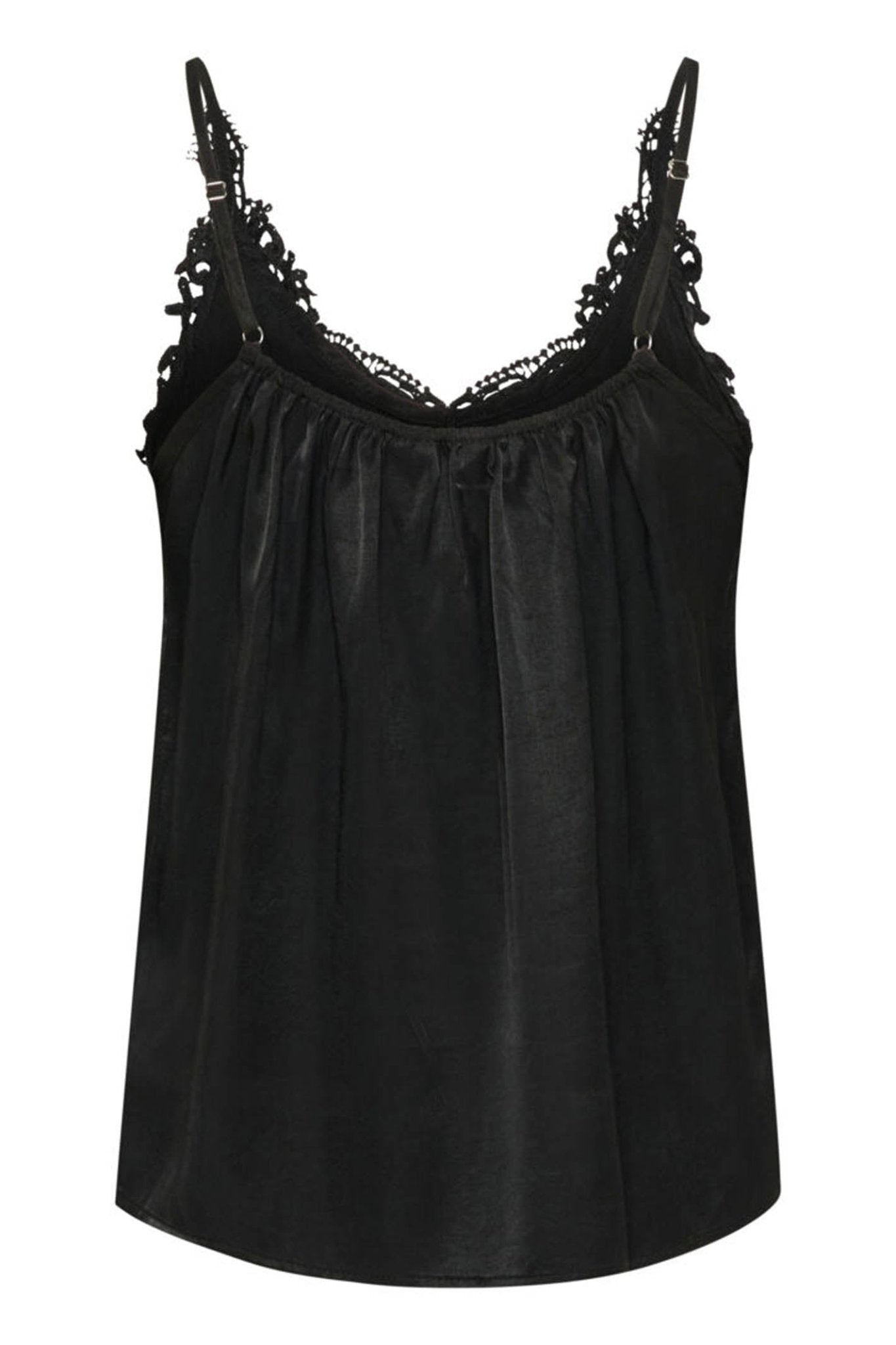 Cream CRAnna Black Lace Vest Top – Dotique