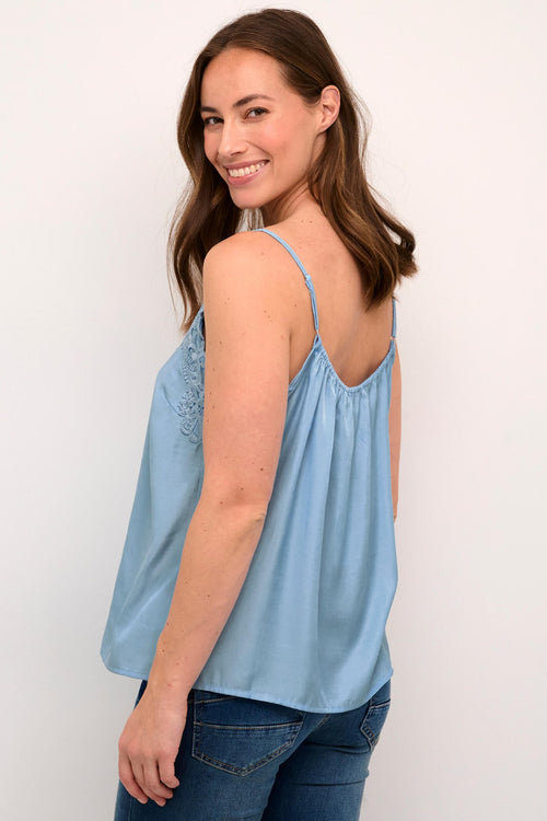 Cream CRAnna Lace Vest Top - Dotique - Cream