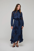 Shop the Dea Kudibal LyciaDEA NS Dress in Flora Imperial at Dotique. A silk-blend floral maxi dress with frill details, matching belt and slip.