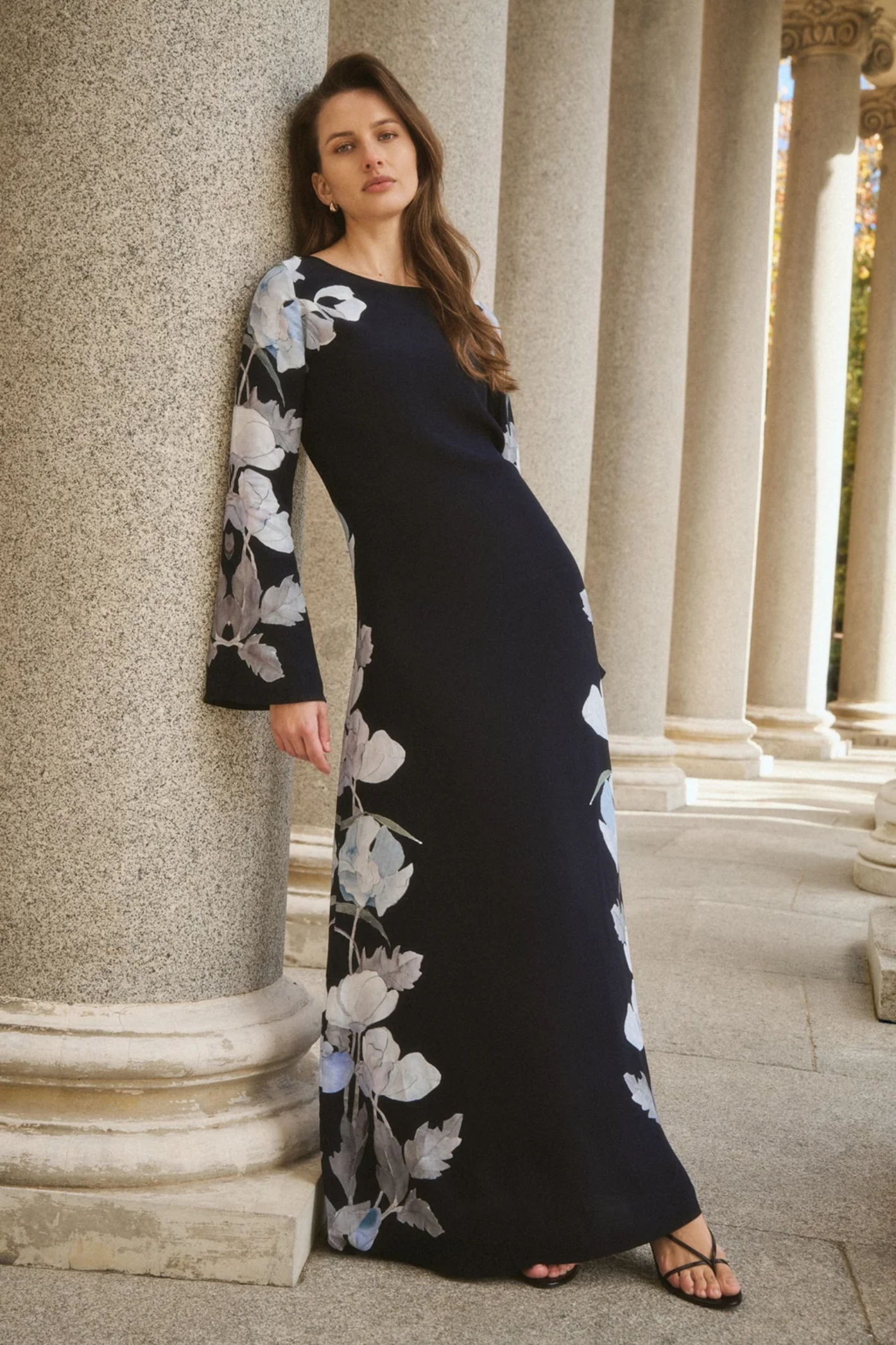Shop the Dea Kudibal NicoleDEA Dress in Reverie Midnight at Dotique. A full-length printed viscose dress with a boat neckline and slim silhouette.