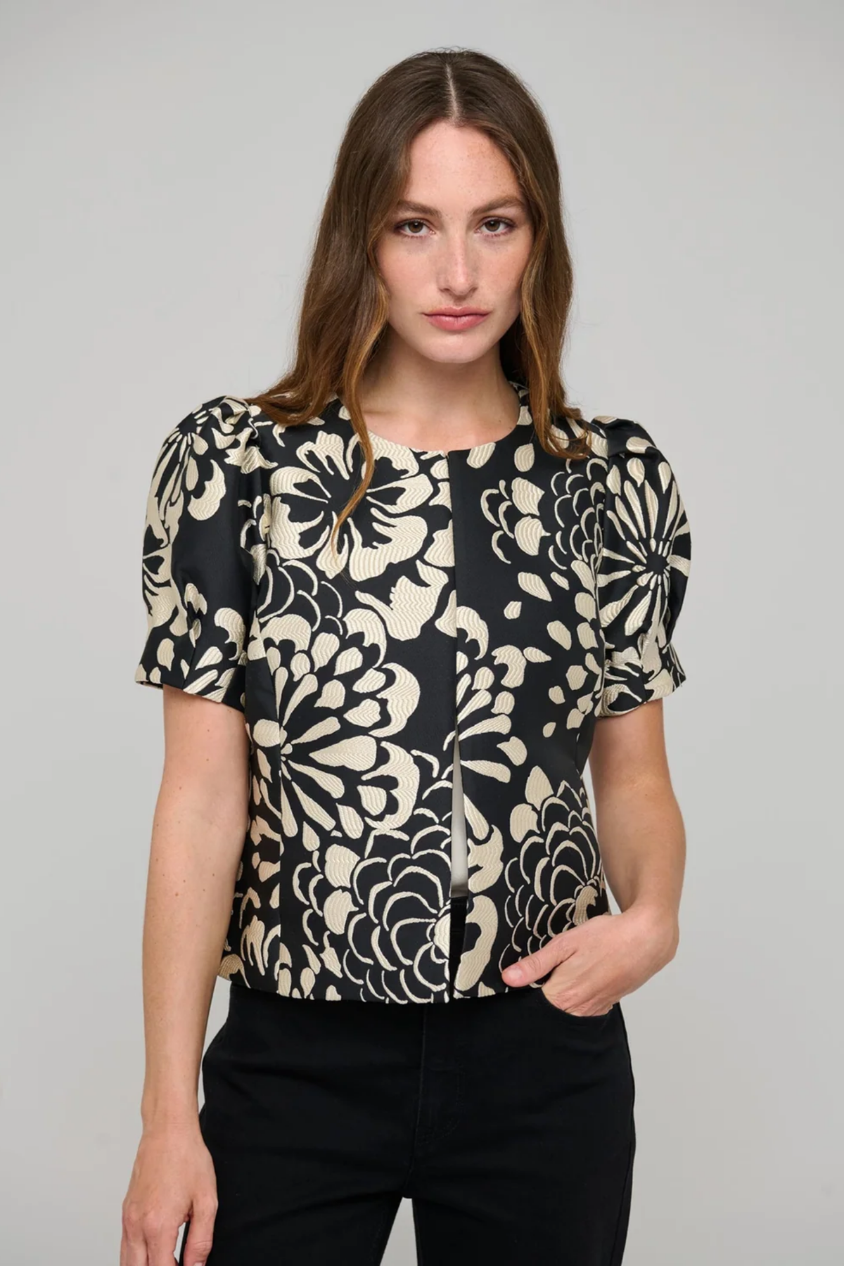 Dea Kudibal OlettaDEA Jacket Florana black and cream floral jacket by Dea Kudibal Shop Dea Kudibal at Dotique