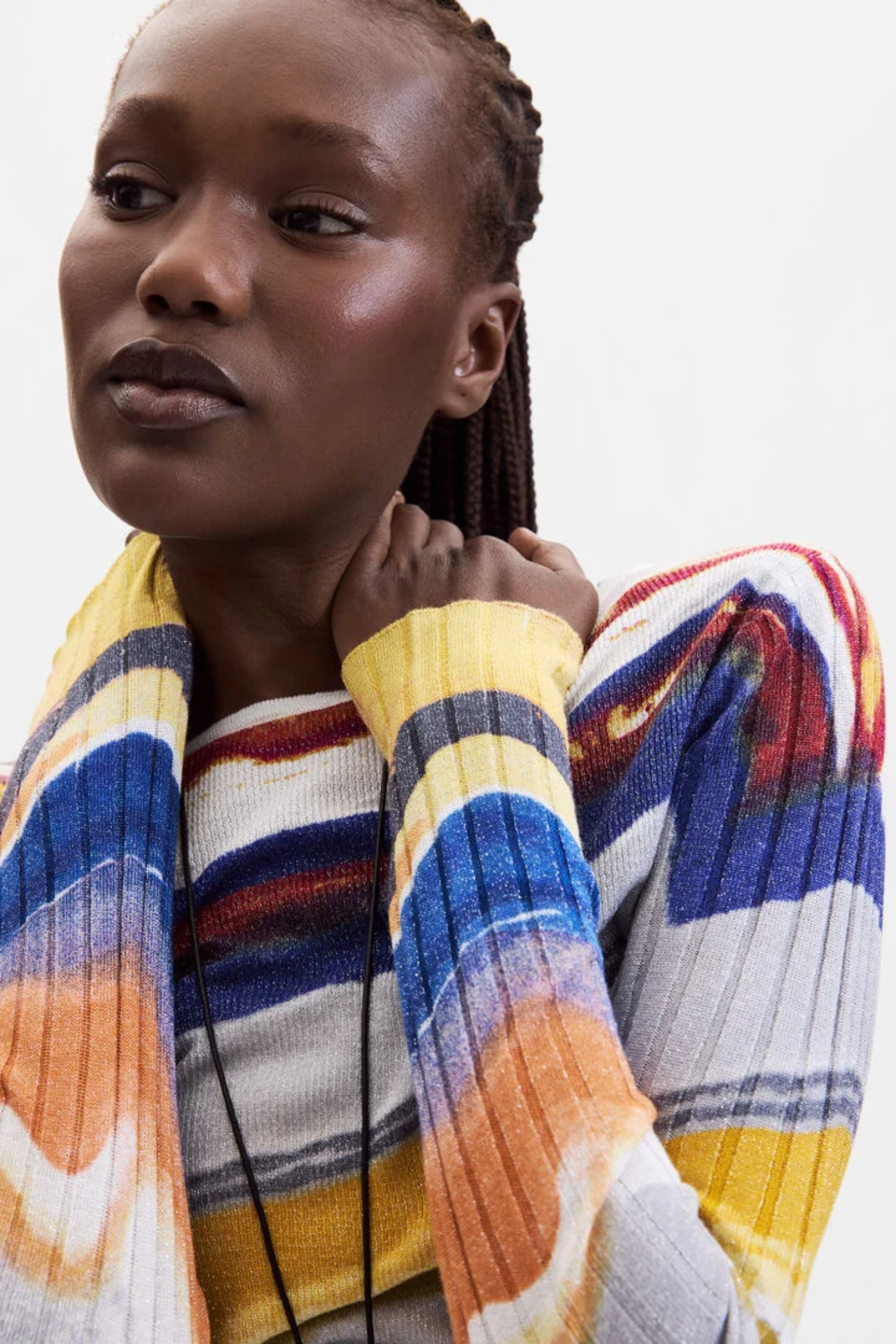 Desigual Printed Fine Knit Jumper – Multicolour