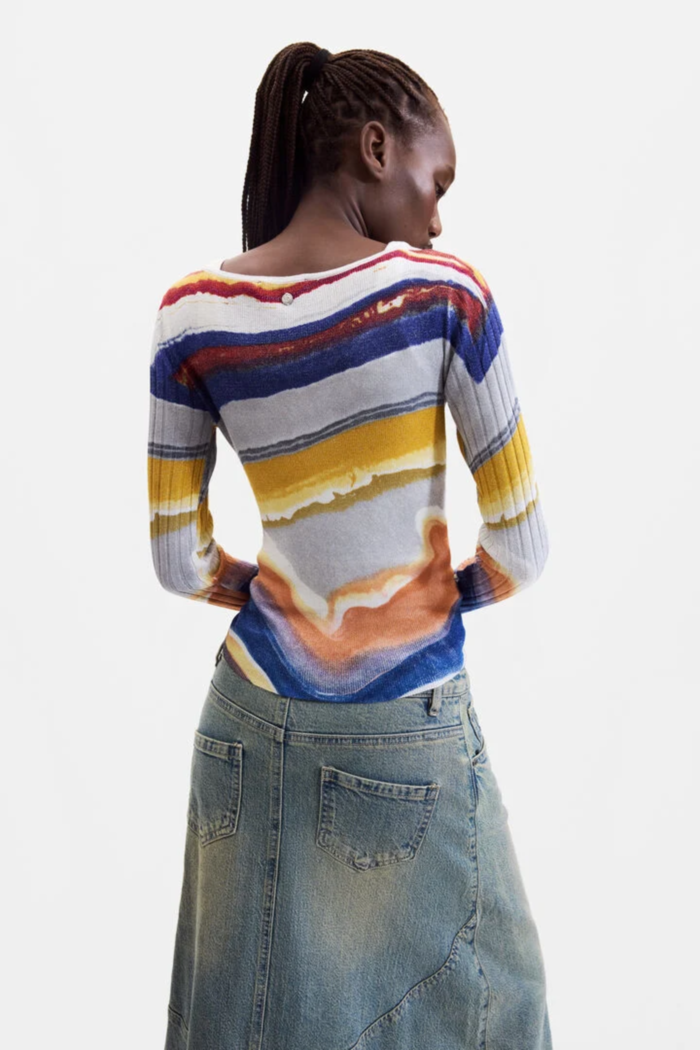 Desigual Printed Fine Knit Jumper – Multicolour