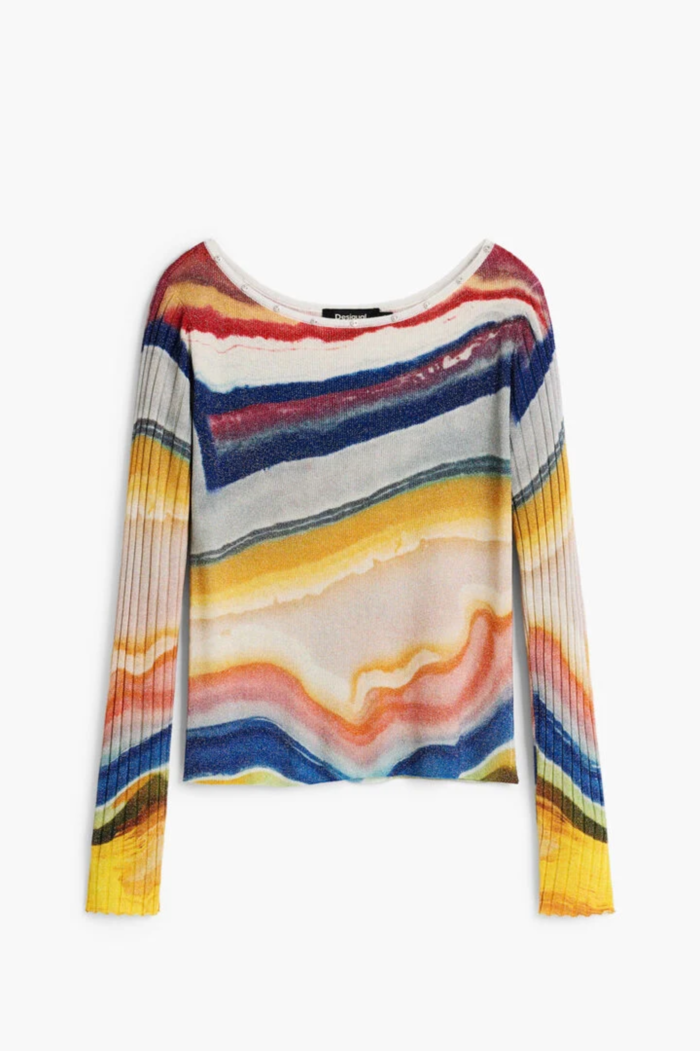 Desigual Printed Fine Knit Jumper – Multicolour
