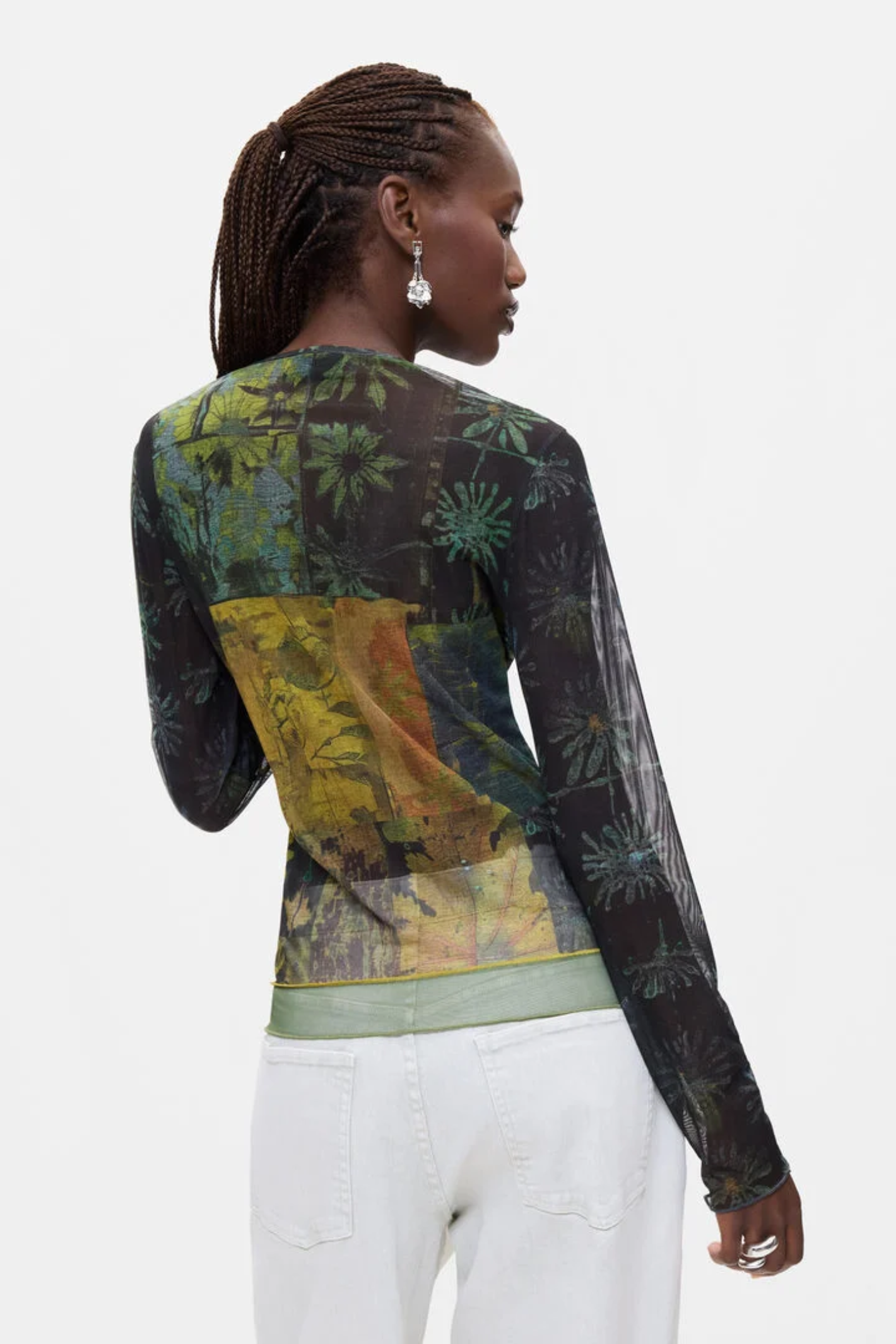 Desigual Printed Long Sleeve Top – Black Multicolour