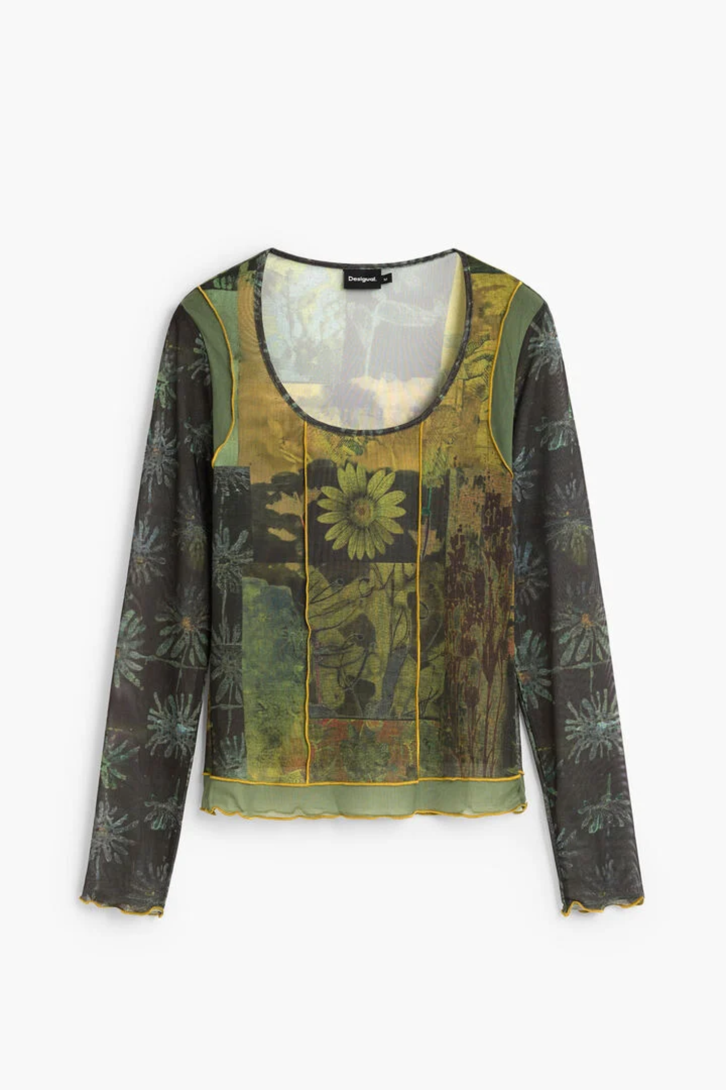 Desigual Printed Long Sleeve Top – Black Multicolour