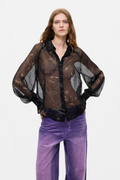 Desigual Sheer Floral Blouse – Black