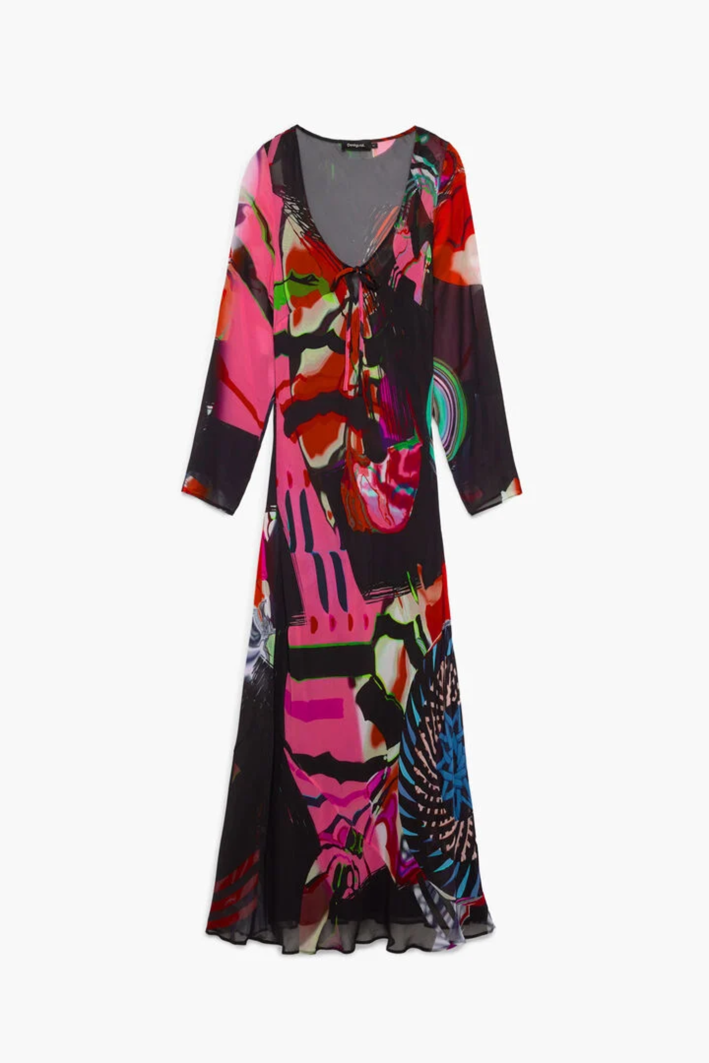 Desigual x M. Christian Lacroix Printed Long Sleeve Midi Dress – Black Multicolour