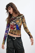 Desigual x M. Christian Lacroix Printed Long Sleeve Top – Multicolour