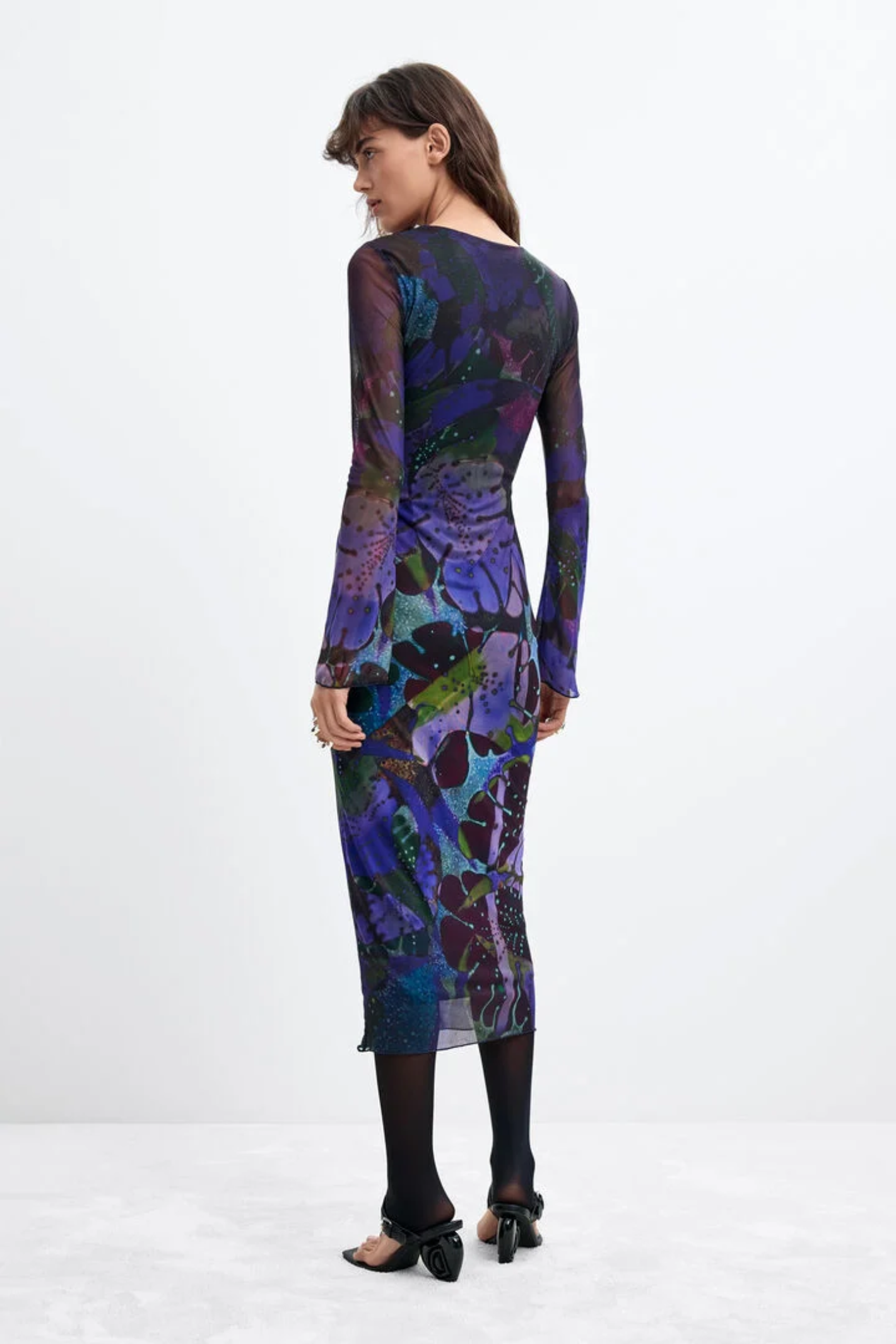 Desigual x M. Christian Lacroix Printed Tulle Maxi Dress – Purple