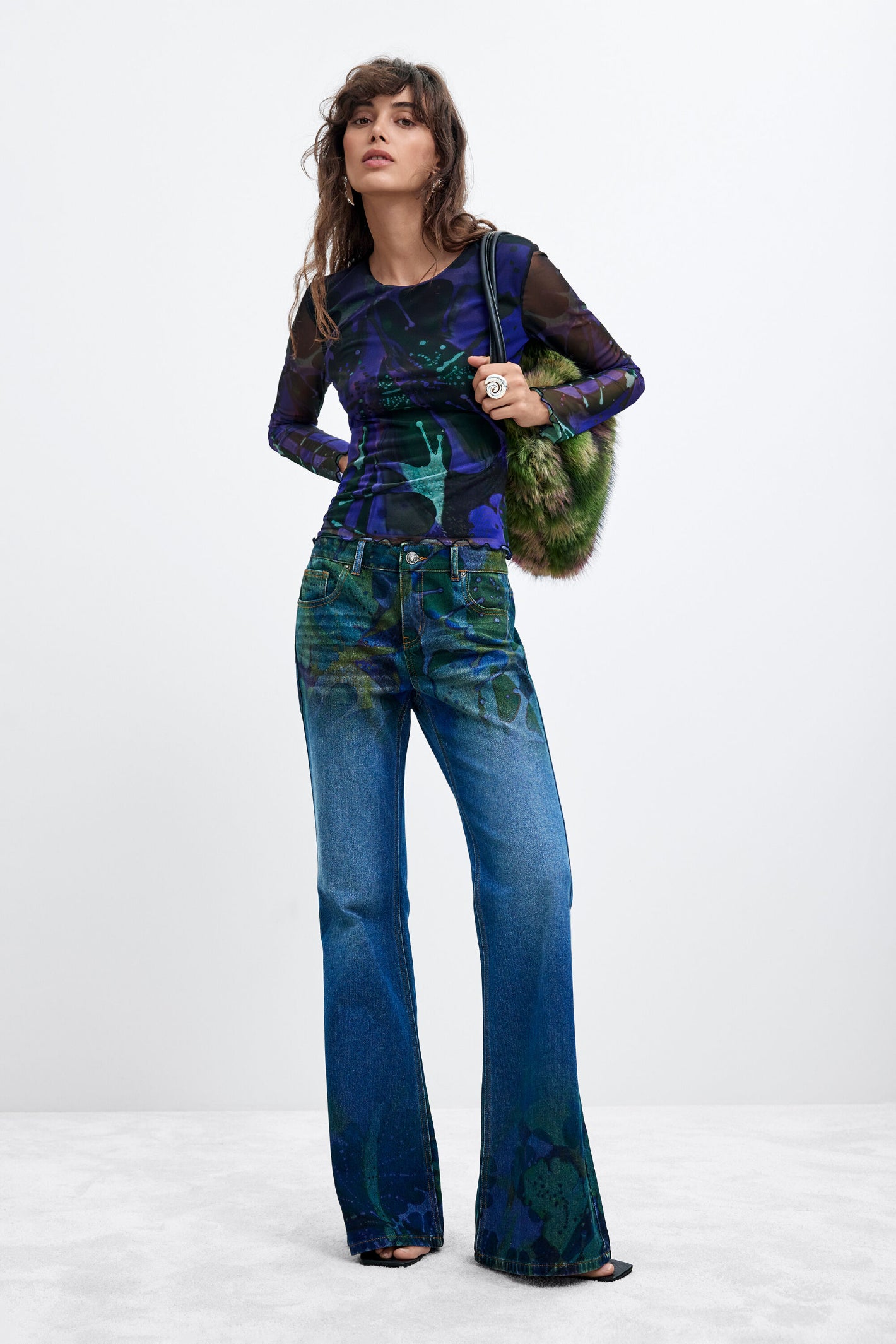 Desigual x M. Christian Lacroix Printed Tulle Top – Purple
