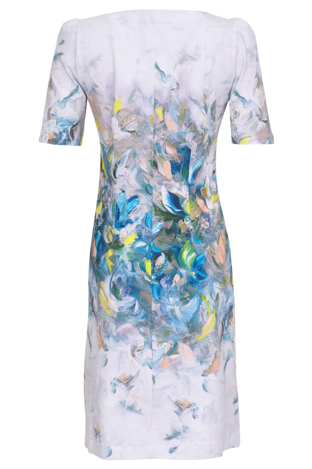 Dolcezza 23716 Blue Brushstroke Print Dress - Dotique
