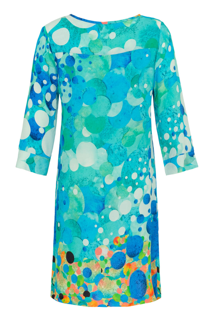 Dolcezza 24624 Turquoise Blue Big Angel Fish Mosaic Dress - Dotique Chesterfield