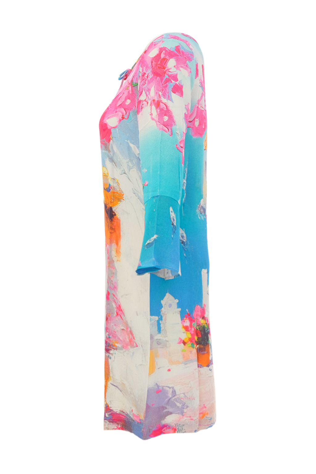 Bold Dolcezza dress with artistic floral print in soft stretch viscose. Flattering shape, easy to wear and perfect for day to night. Shop Dotique.