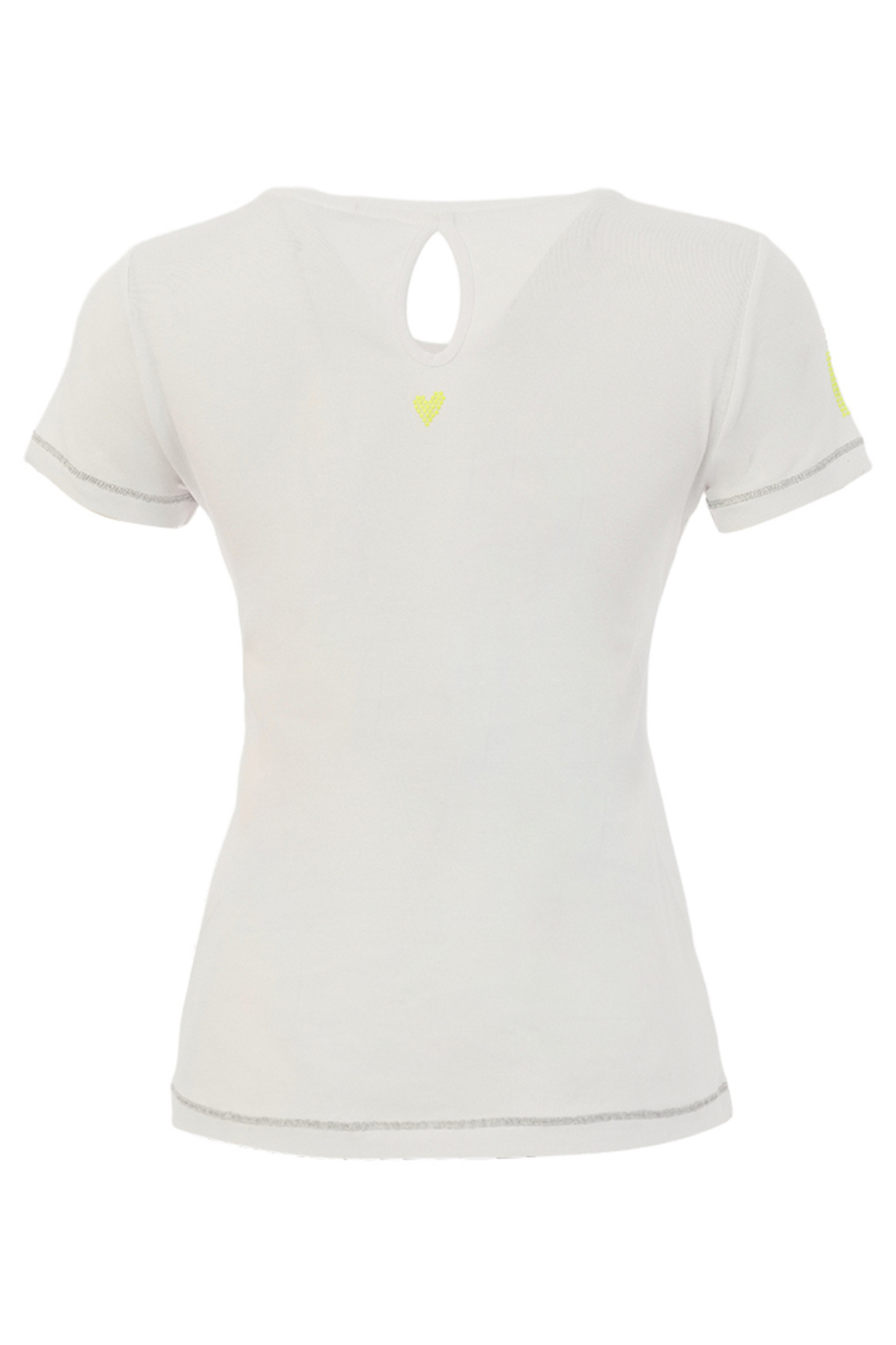 Soft white cotton T-shirt by Dolcezza with artistic floral and slogan print. Stretch fit, breathable and easy to wear. Shop at Dotique.