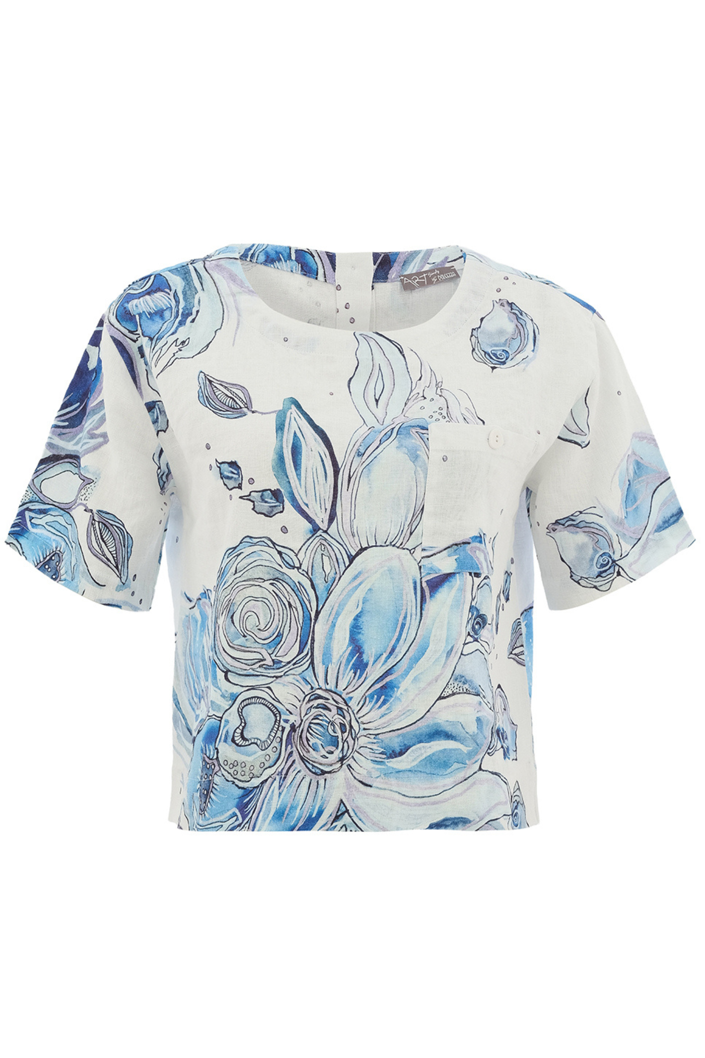 The Dolcezza 26650 Blue Floral Linen Top is a fresh, easy piece that brings colour and lightness to your everyday wardrobe. Shop Dolcezza at Dotique.