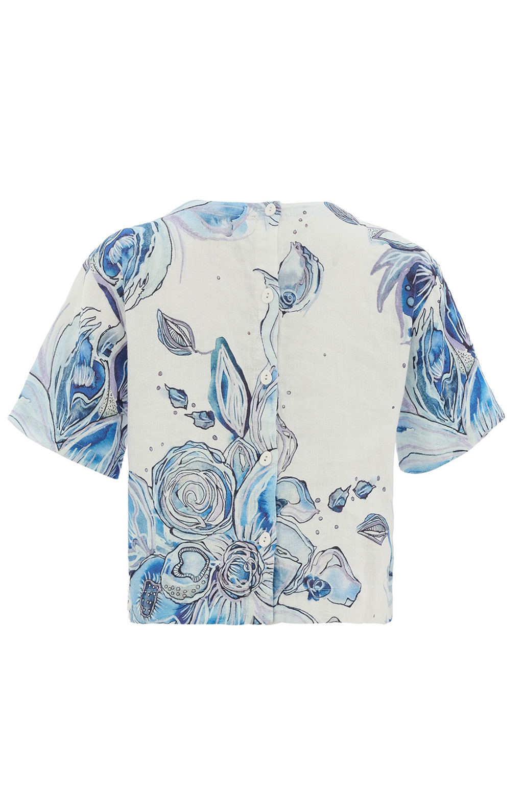 The Dolcezza 26650 Blue Floral Linen Top is a fresh, easy piece that brings colour and lightness to your everyday wardrobe. Shop Dolcezza at Dotique.