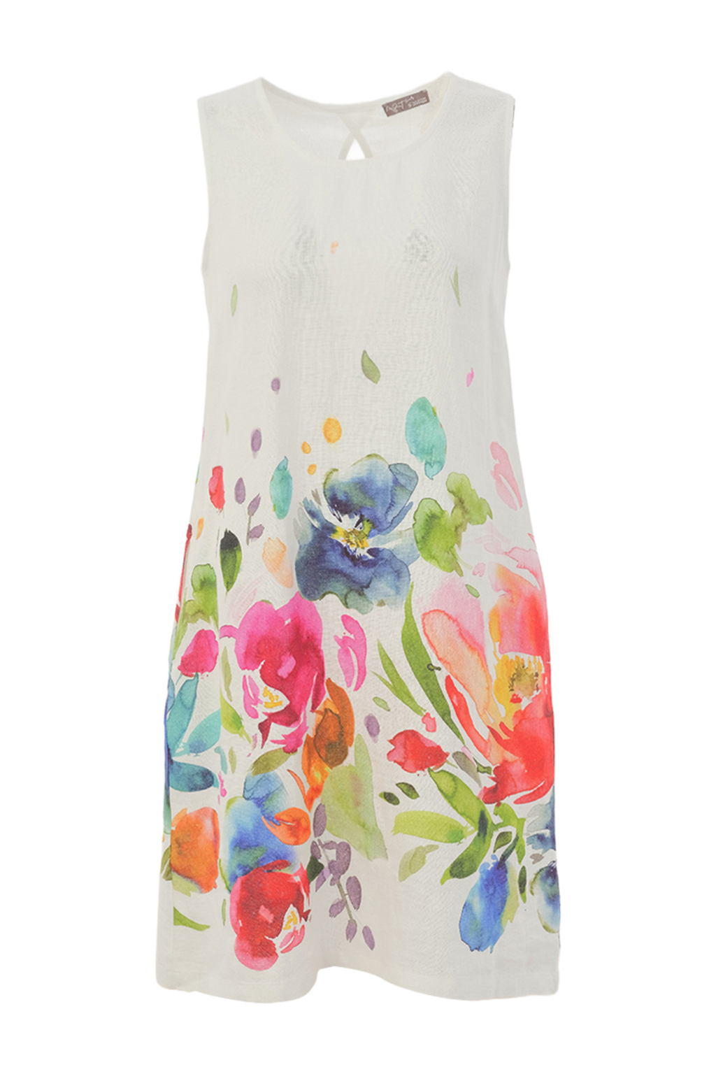 Dolcezza 26703 Floral Linen Shift Dress