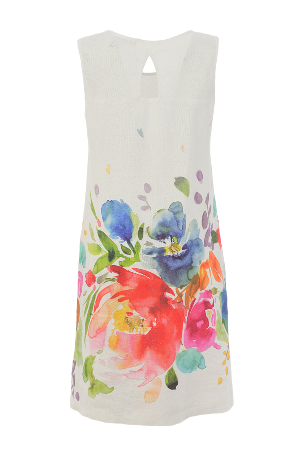 Dolcezza 26703 Floral Linen Shift Dress