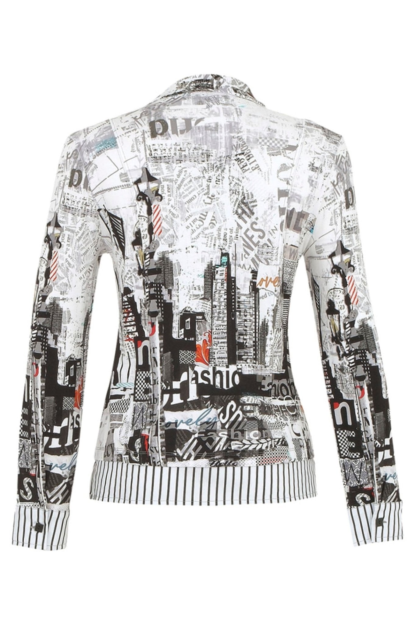 Dolcezza 74672 Shirt Black City Life Print - Dotique