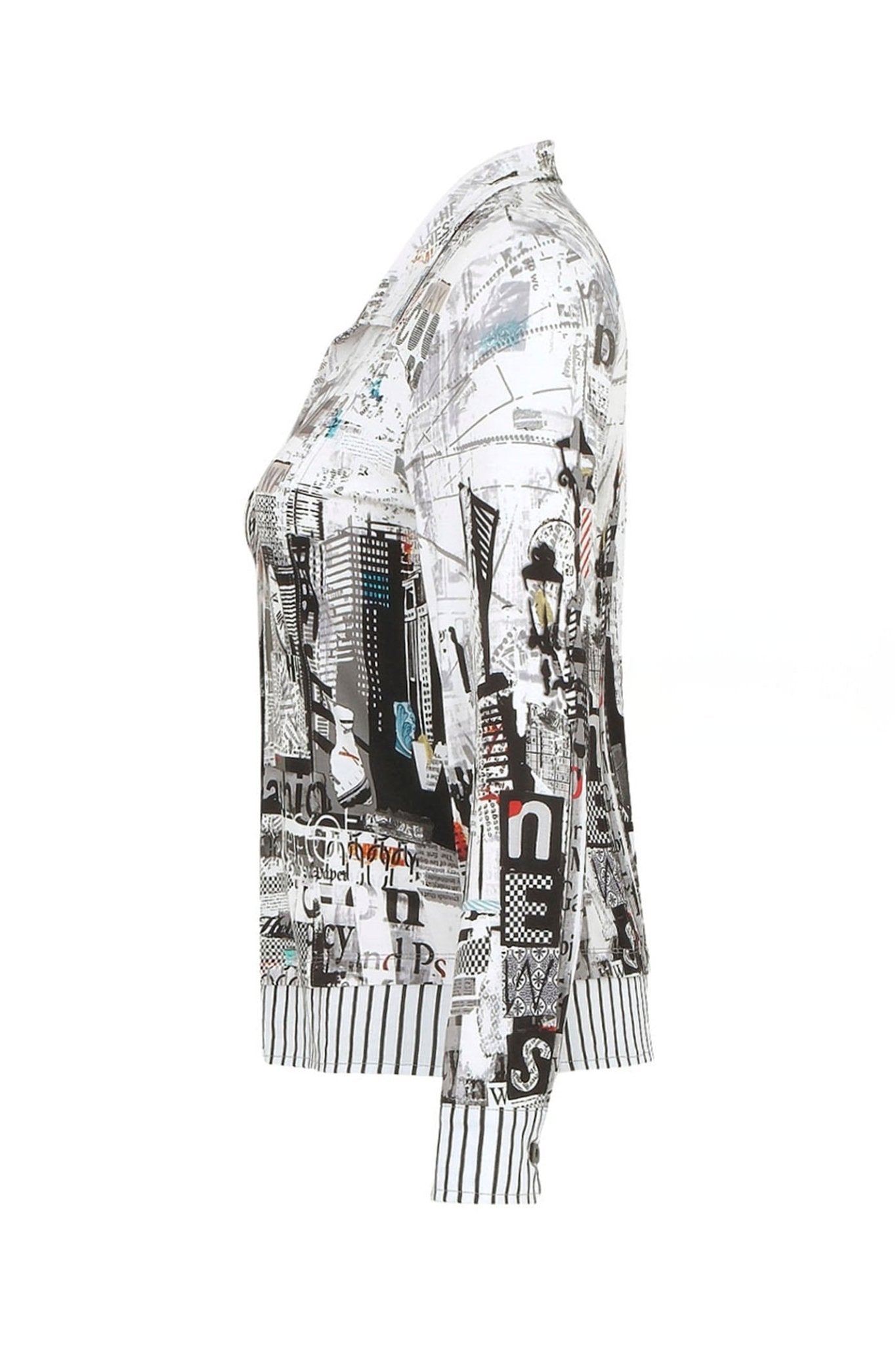 Dolcezza 74672 Shirt Black City Life Print - Dotique