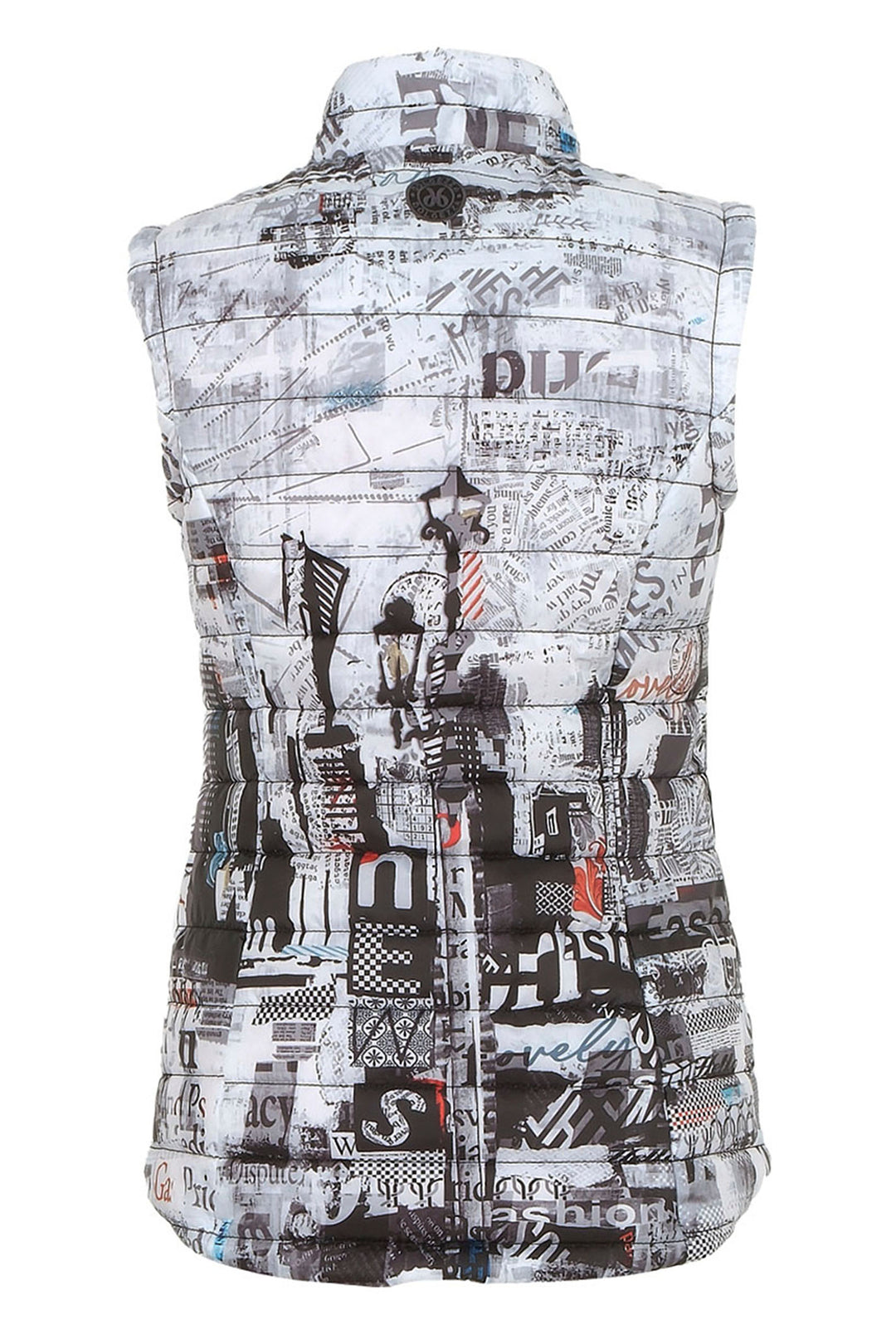 Dolcezza 74822 Padded Gilet Black City Life Print - Dotique