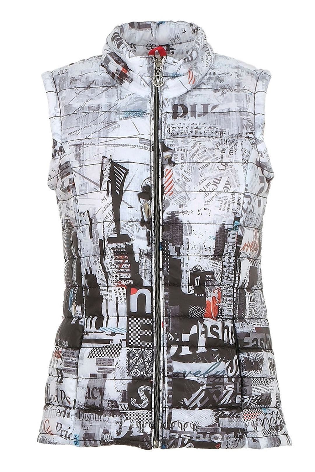 Dolcezza 74822 Padded Gilet Black City Life Print - Dotique