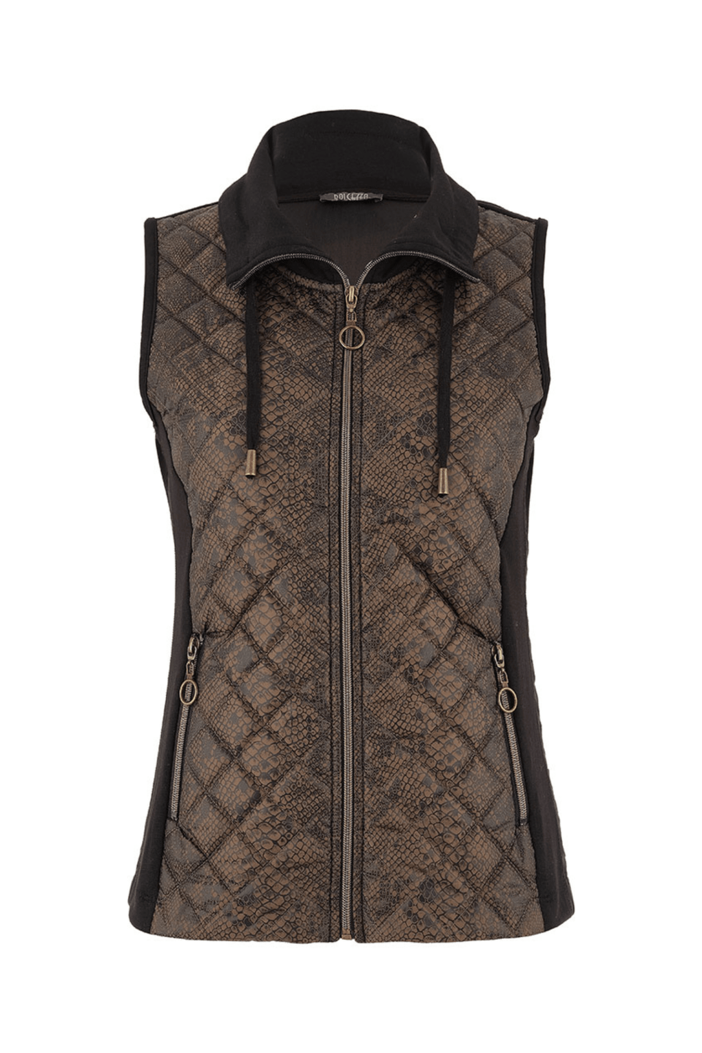 Dolcezza 75158 Quilted Snake - Print Zip Gilet - Dotique - Dolcezza