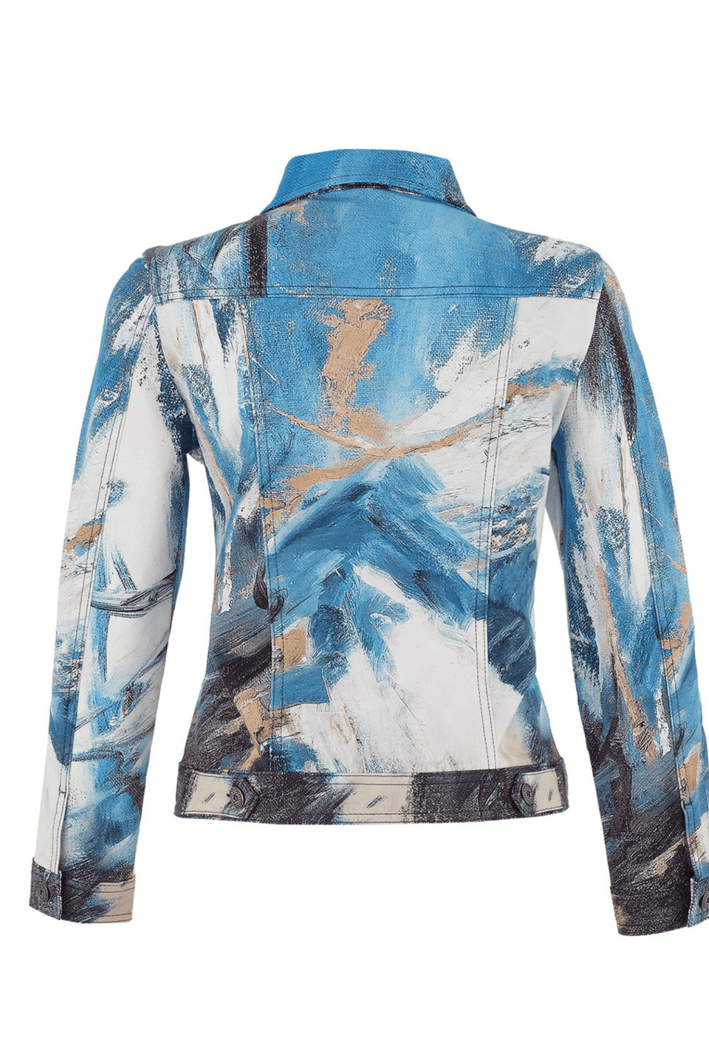 Dolcezza 75677 Artistic Print Blue Fitted Jacket - Dotique - Dolcezza