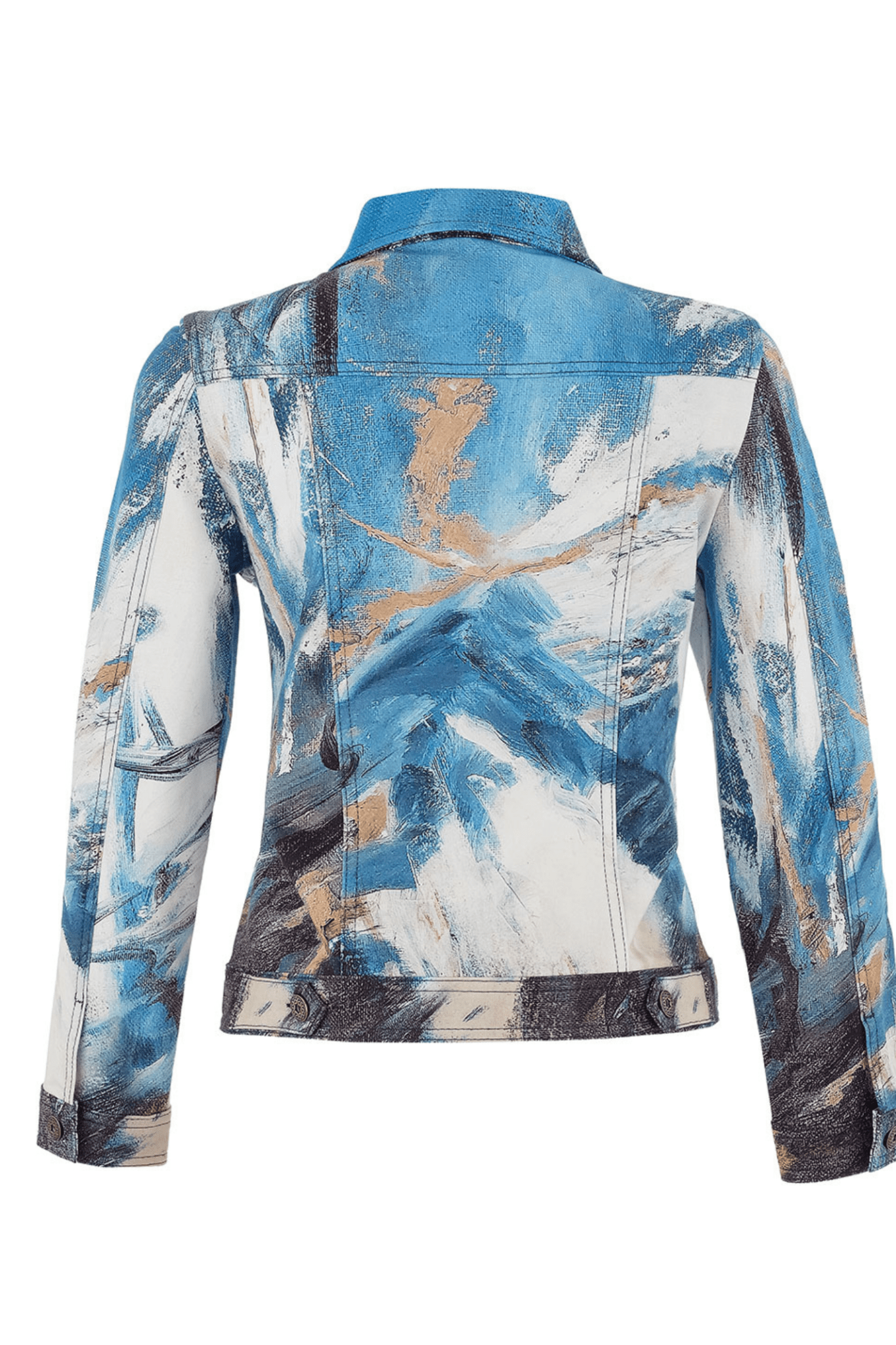 Dolcezza 75677 Artistic Print Blue Fitted Jacket - Dotique - Dolcezza