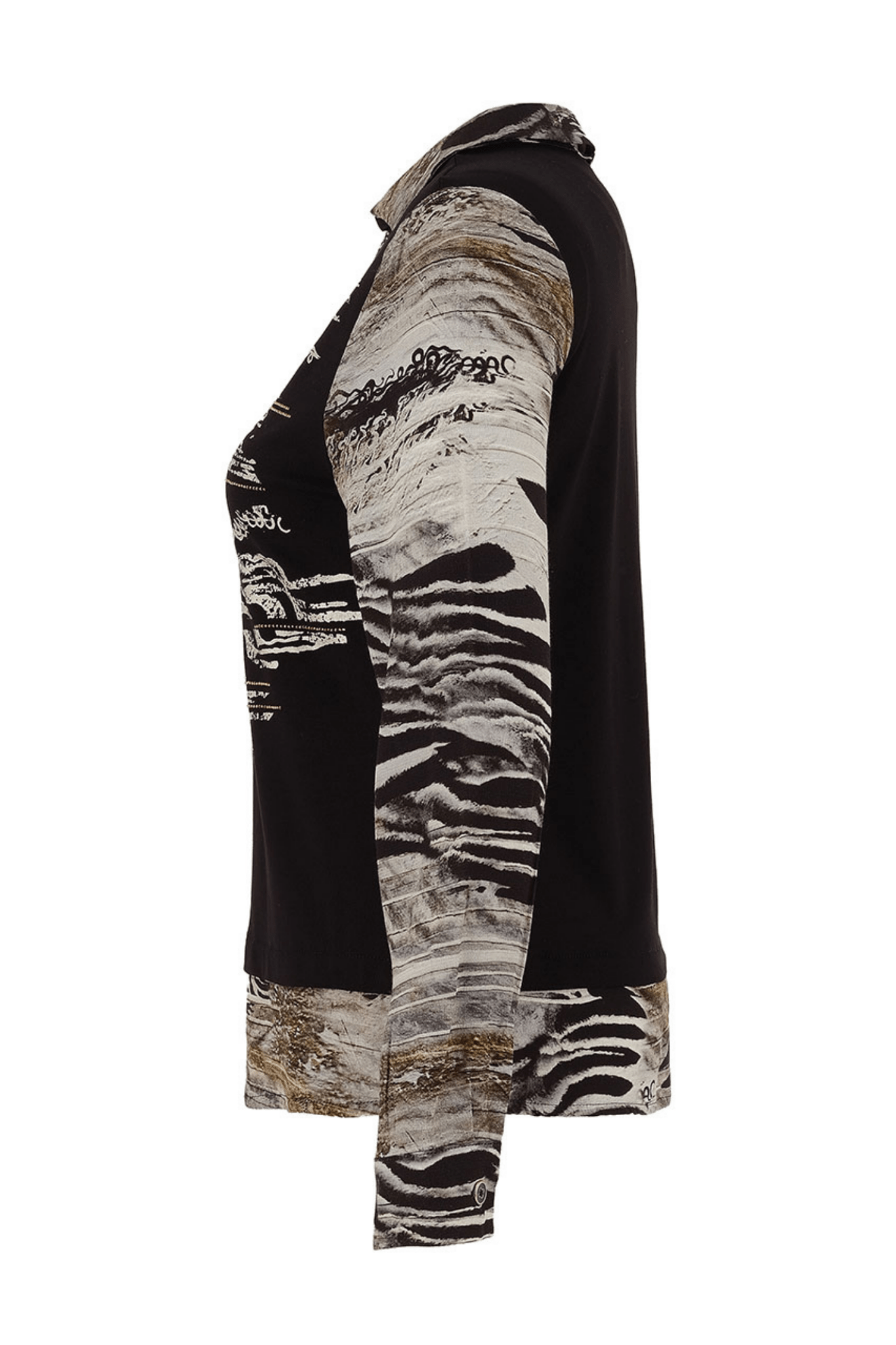 Dolcezza 75682 Black Zebra Print V - Neck Top - Dotique - Dolcezza