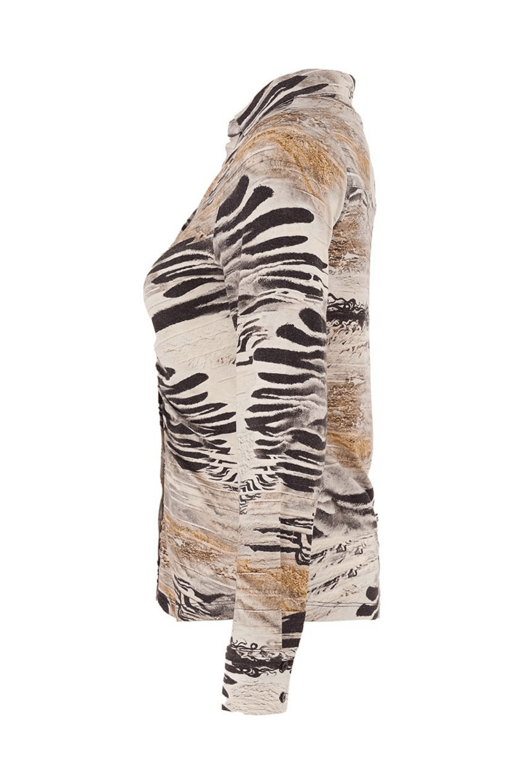Dolcezza 75683 Neutral Animal Print Fitted Shirt - Dotique - Dolcezza