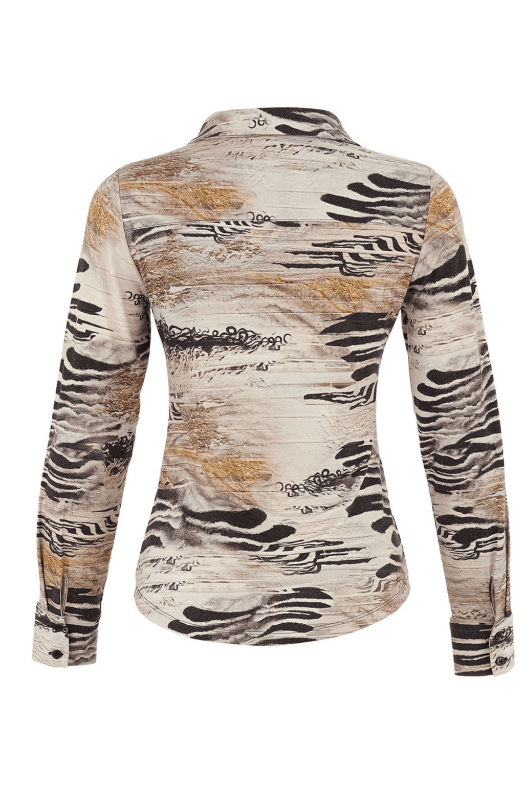 Dolcezza 75683 Neutral Animal Print Fitted Shirt - Dotique - Dolcezza