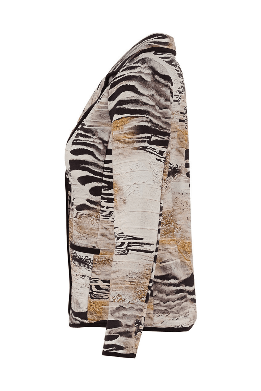 Dolcezza 75687 Animal Print Fitted Blazer in Beige and Black - Dotique - Dolcezza