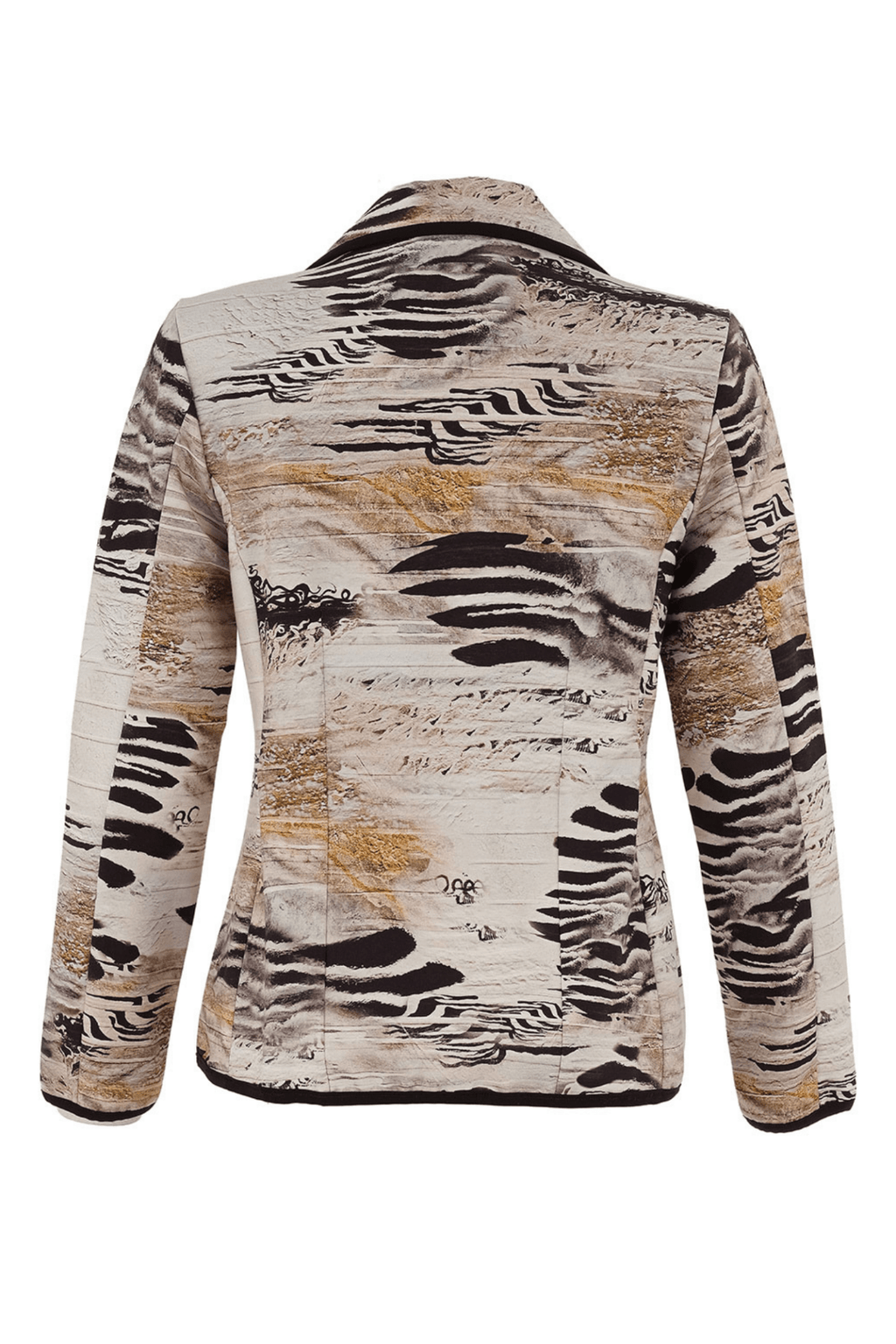 Dolcezza 75687 Animal Print Fitted Blazer in Beige and Black - Dotique - Dolcezza