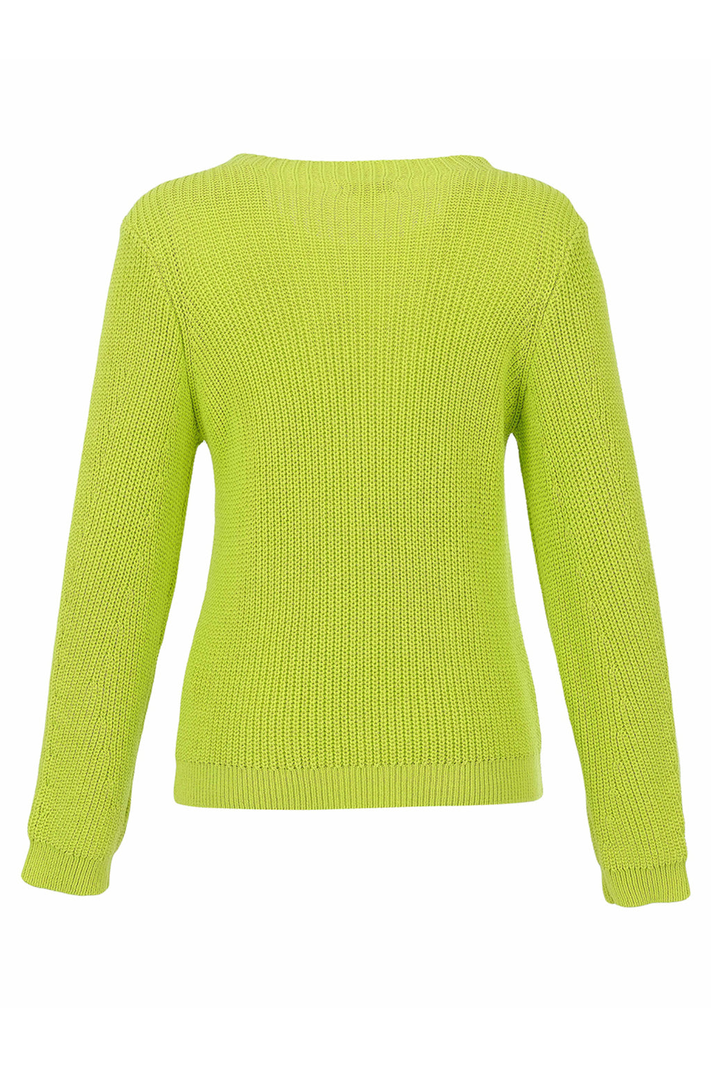Dotique Dolcezza 76319 lime knit jumper with a round neckline and soft 100% cotton knit.