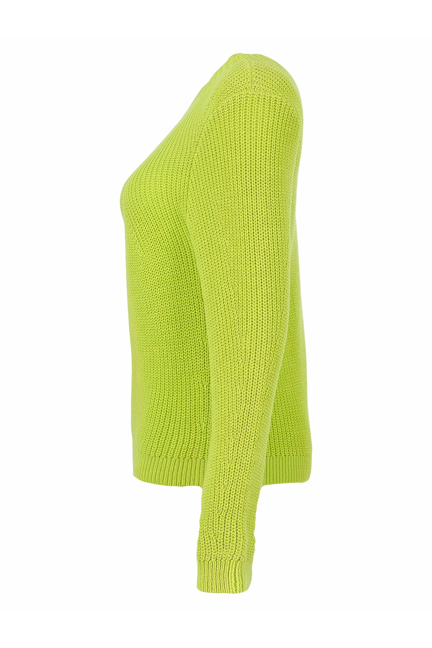Dotique Dolcezza 76319 lime knit jumper with a round neckline and soft 100% cotton knit.
