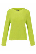 Dotique Dolcezza 76319 lime knit jumper with a round neckline and soft 100% cotton knit.
