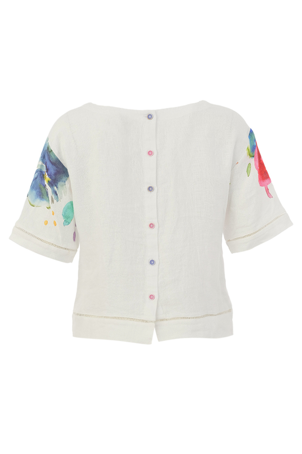 Dolcezza Floral Print Linen Top 26700