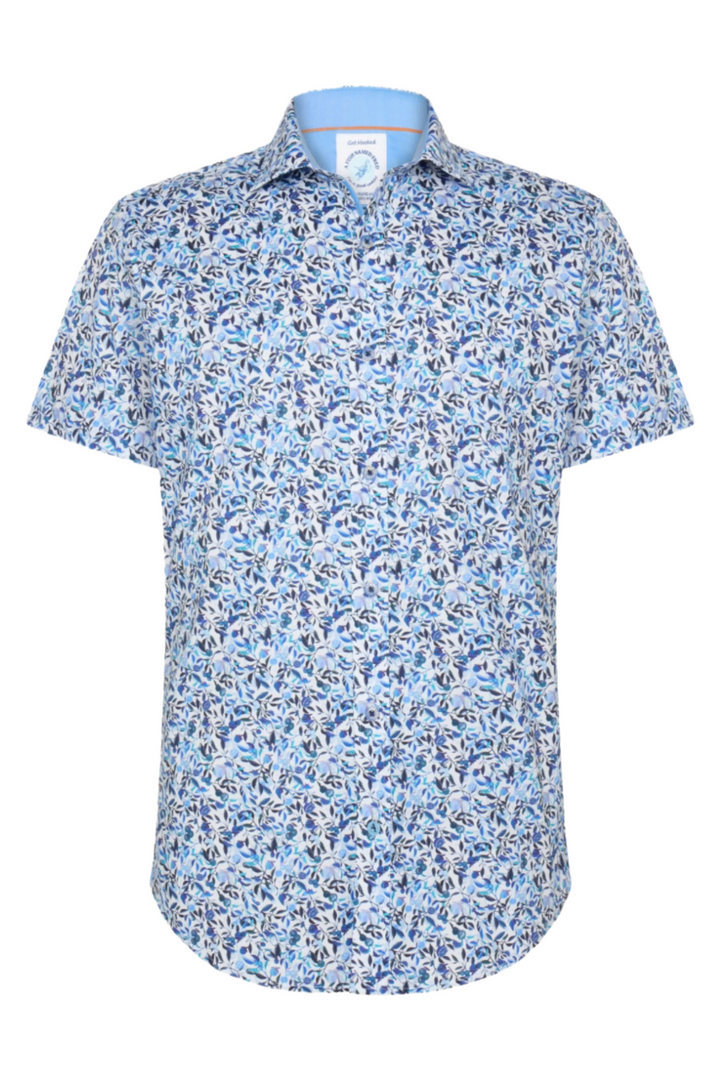 A Fish Named Fred 31.053 Short Sleeve Men's Shirt Citrus - Cobalt