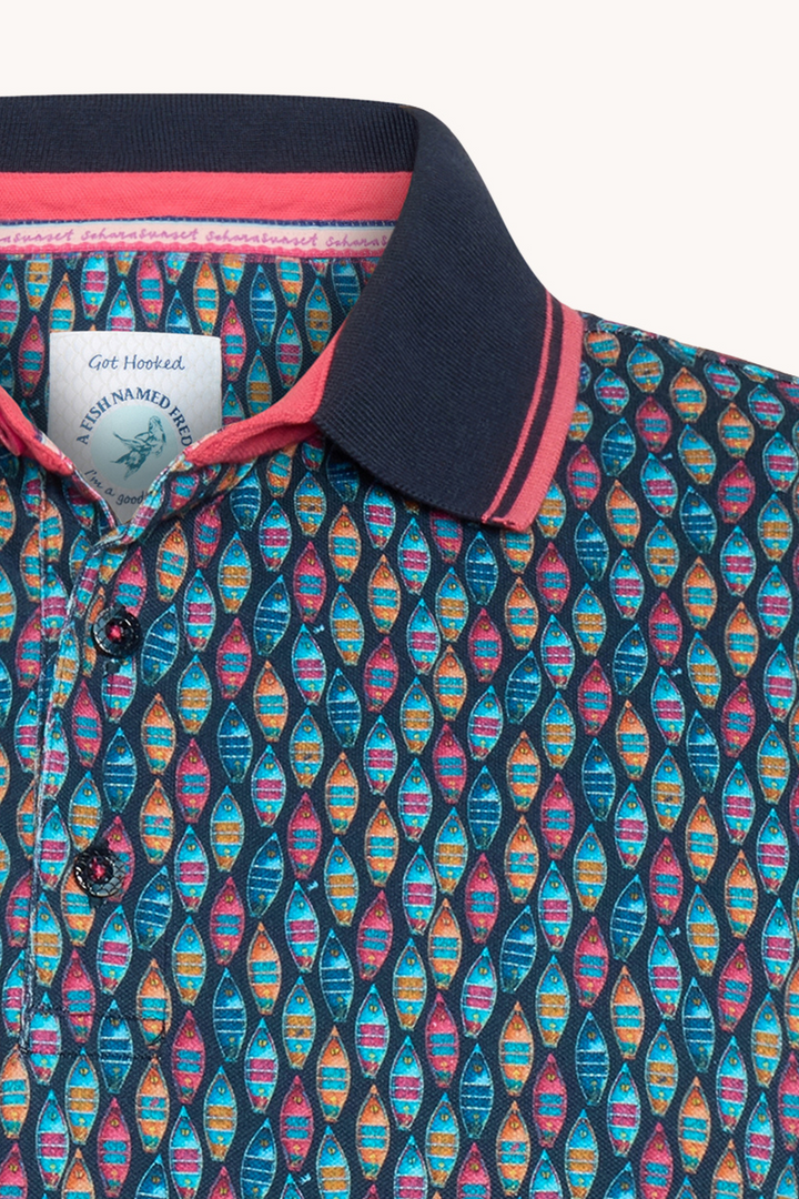 A Fish Named Fred Men's Polo Shirt 31.307 Navy Boats