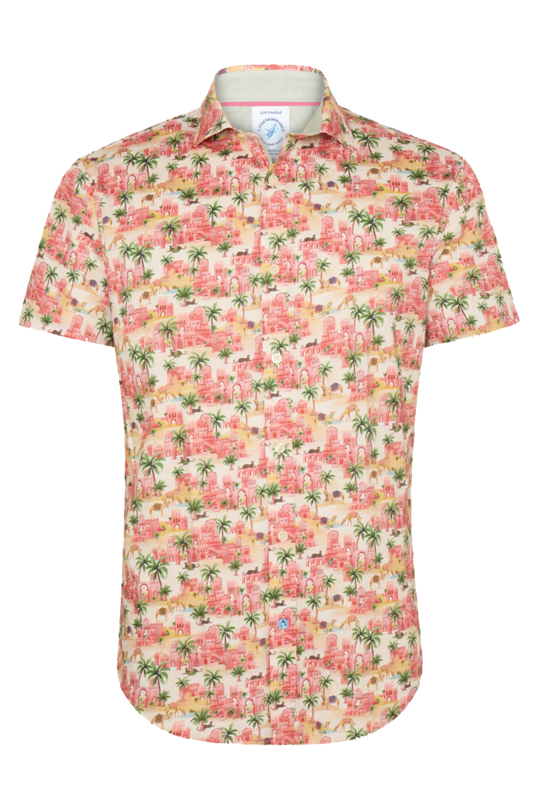 A Fish Named Fred 31.062 Short Sleeve Men's Shirt Oasis Rose Pink at Dotique