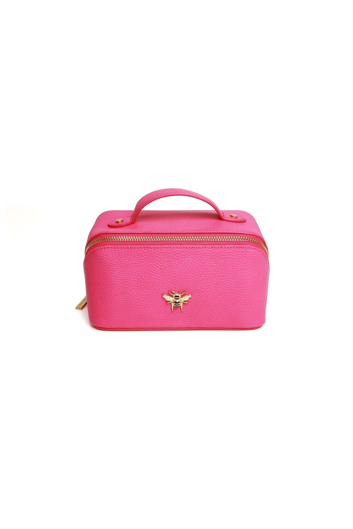 Alice Wheeler Hot Pink Mini Train Case, product view. Shop Alice Wheeler at Dotique.