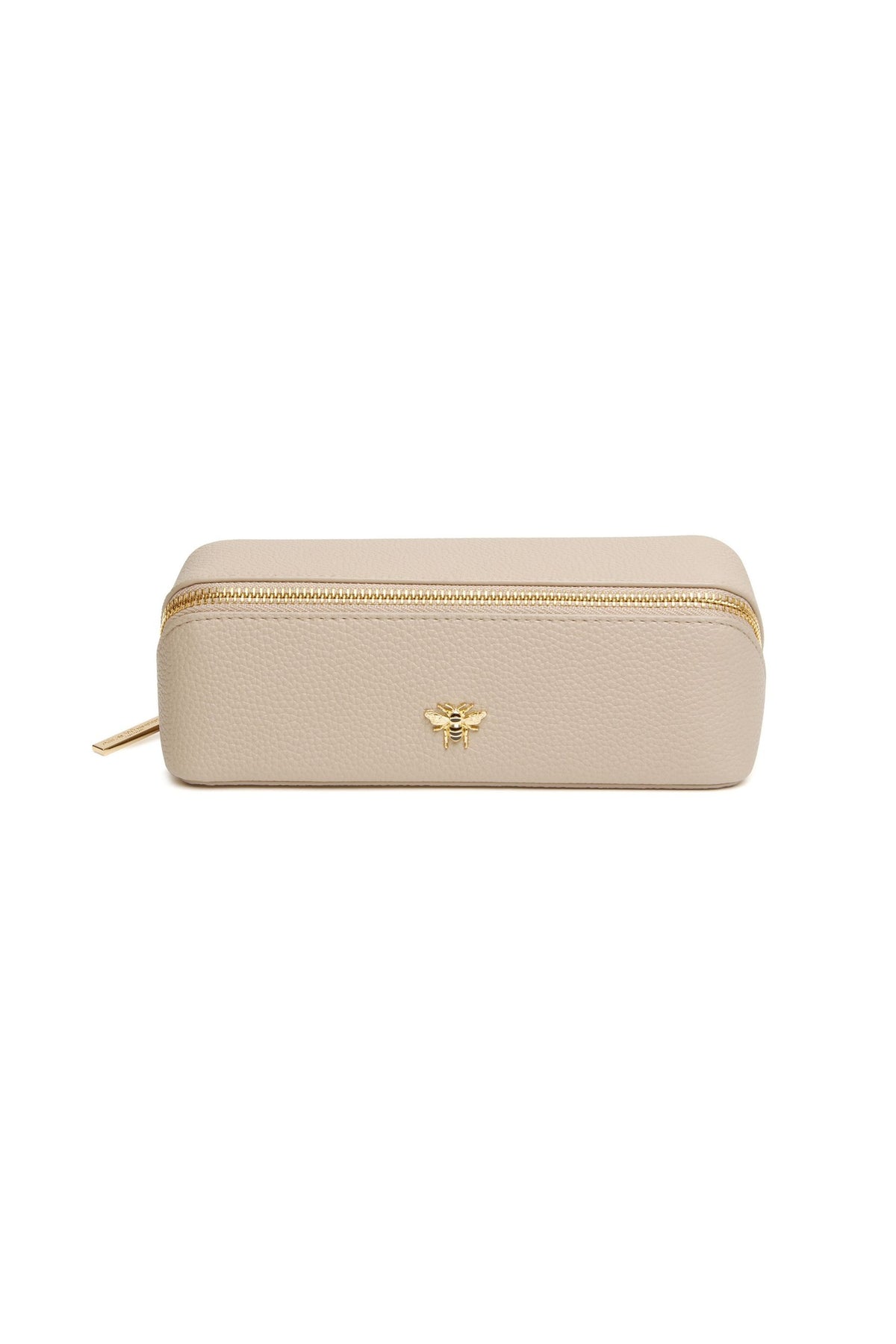 Alice Wheeler Stone Small Train Case AW0346, front view. Shop Alice Wheeler at Dotique.