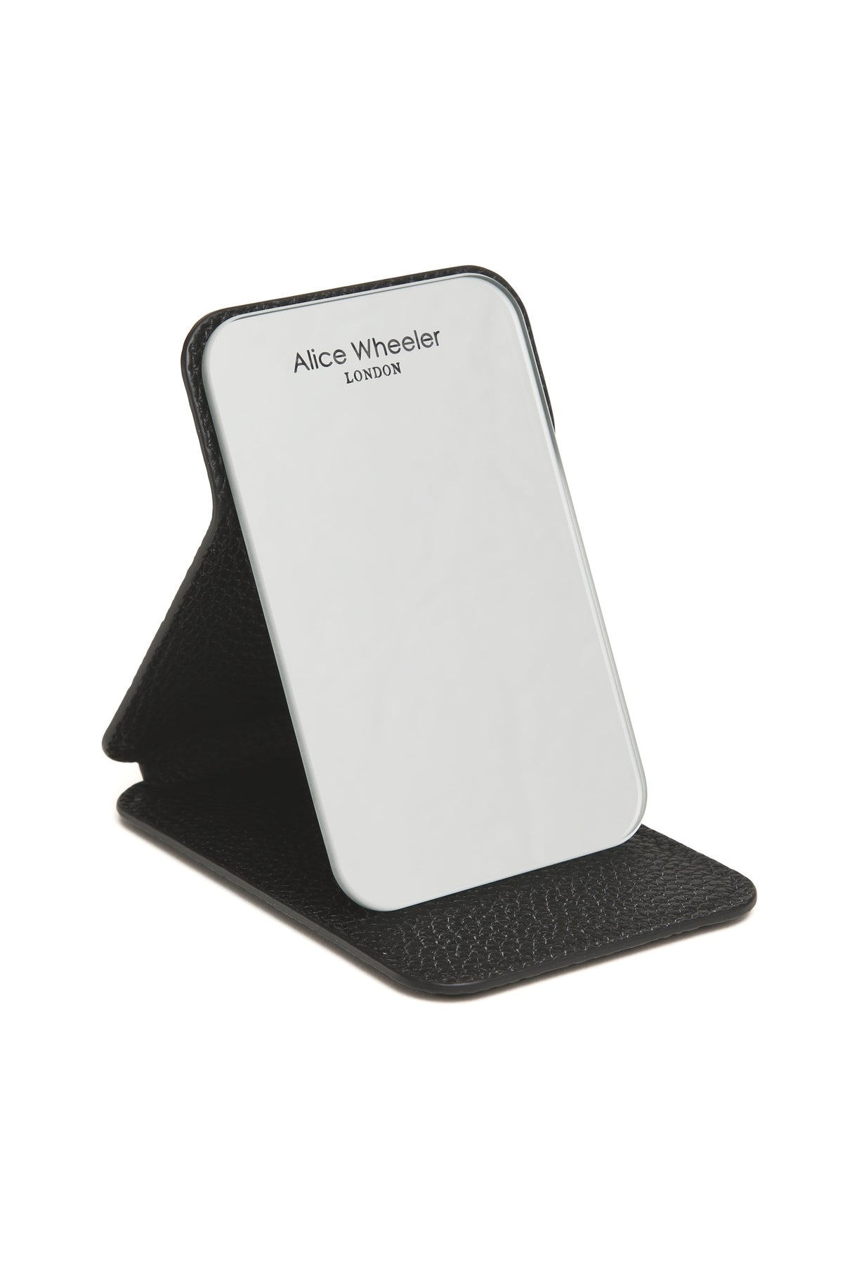 Alice Wheeler Black Mini Folding Mirror, product view. Shop Alice Wheeler at Dotique.