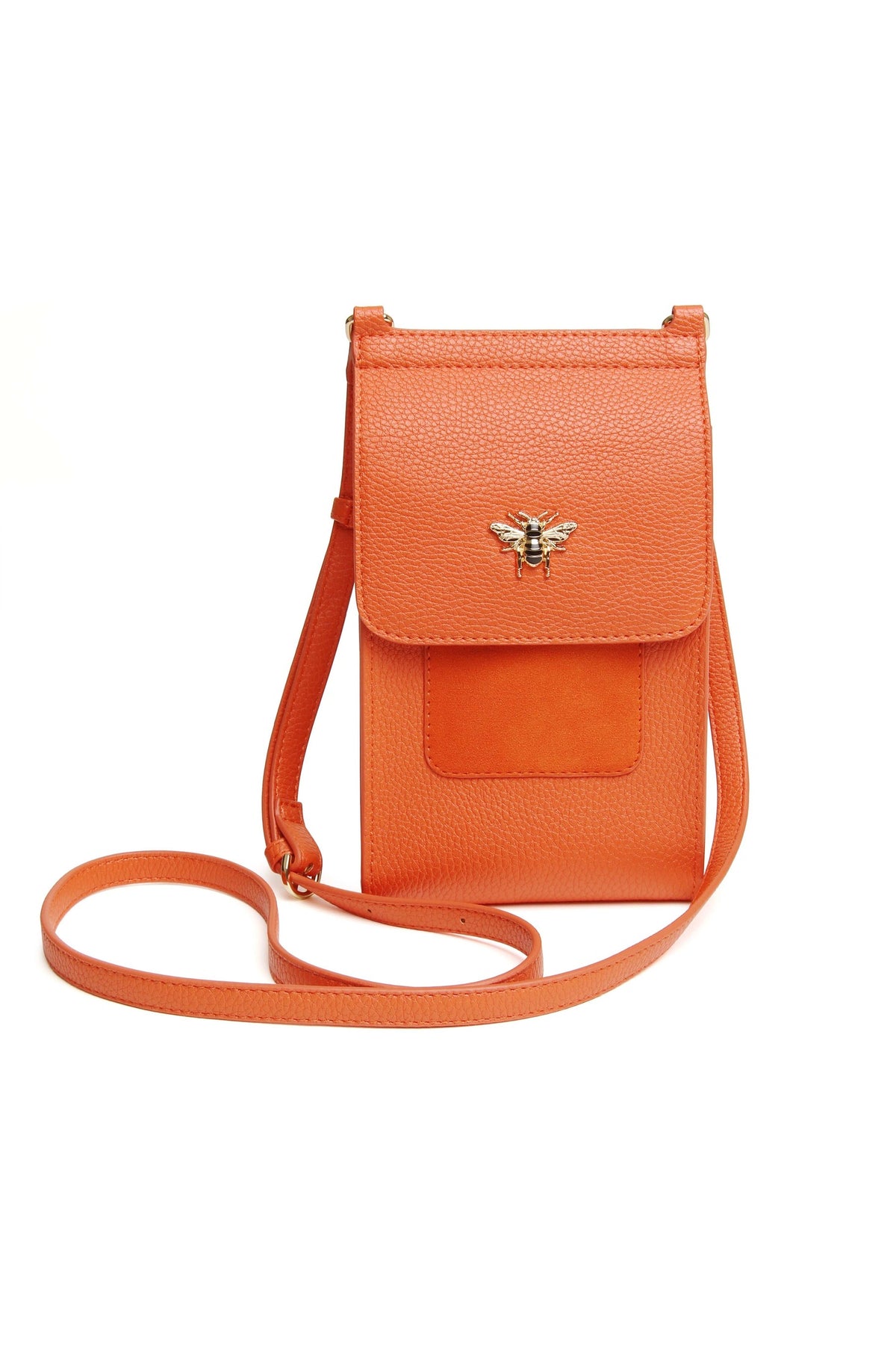 Alice Wheeler Orange Mini Bloomsbury Crossbody Bag, product view. Shop Alice Wheeler at Dotique.