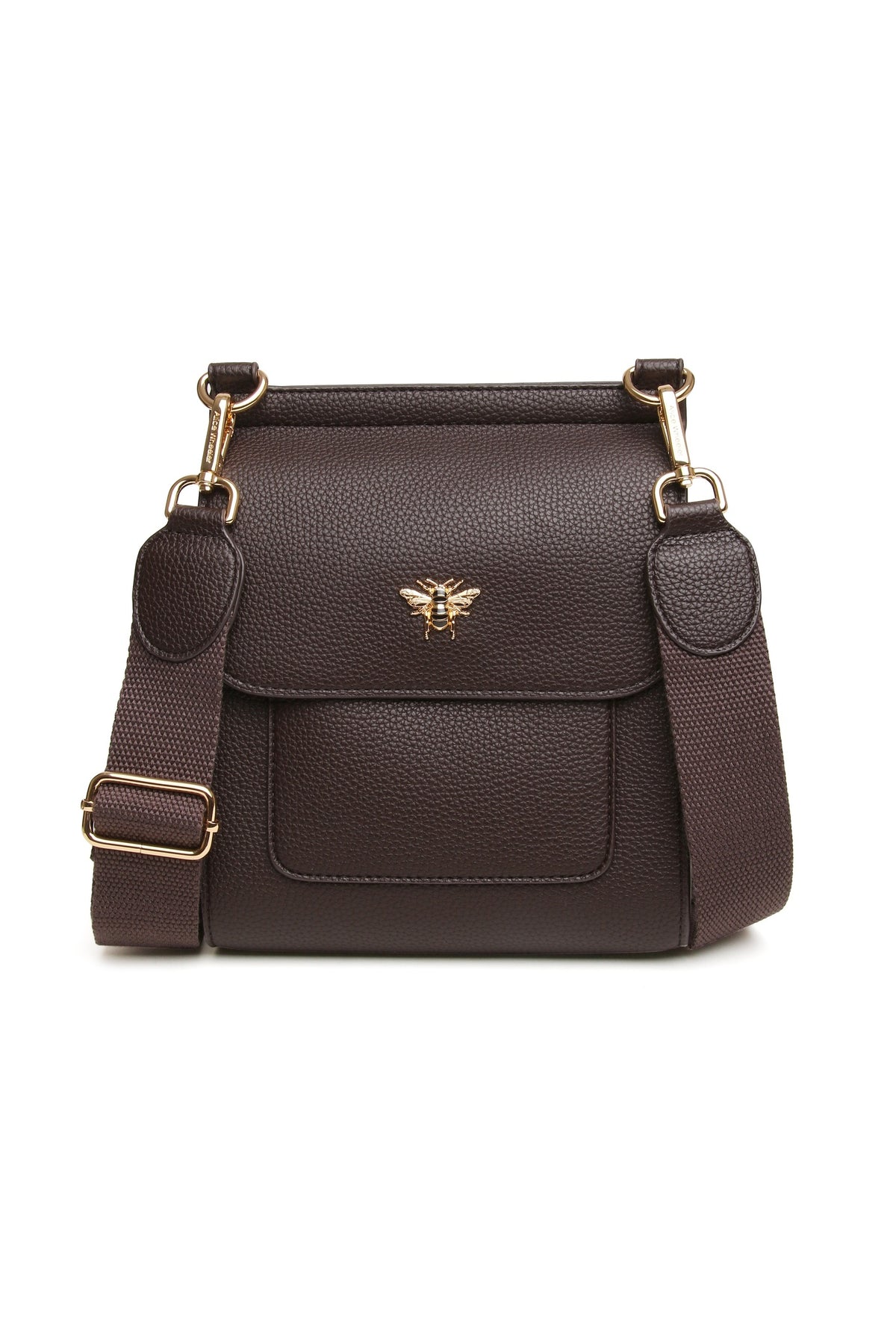 Alice Wheeler Chocolate Bloomsbury Crossbody Bag, product view. Shop Alice Wheeler at Dotique.