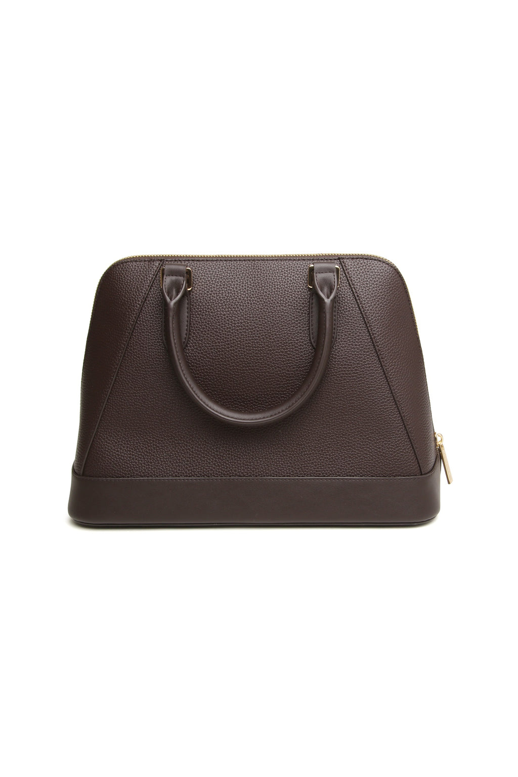 Back view of the Alice Wheeler Kensington Handbag in Chocolate. Shop Alice Wheeler at Dotique.